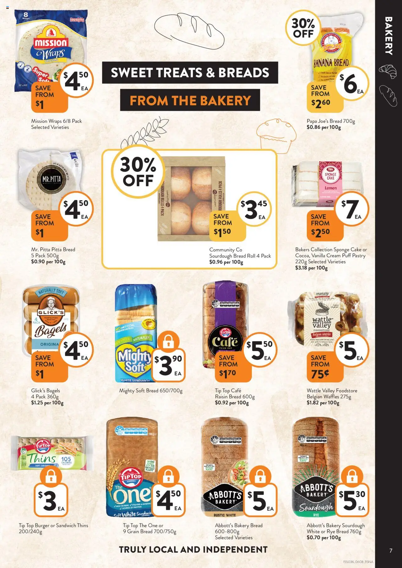Foodworks catalogue - valid from 06.08.2025 | Page: 7 | Products: Bread, Waffles, Bag, Bakery
