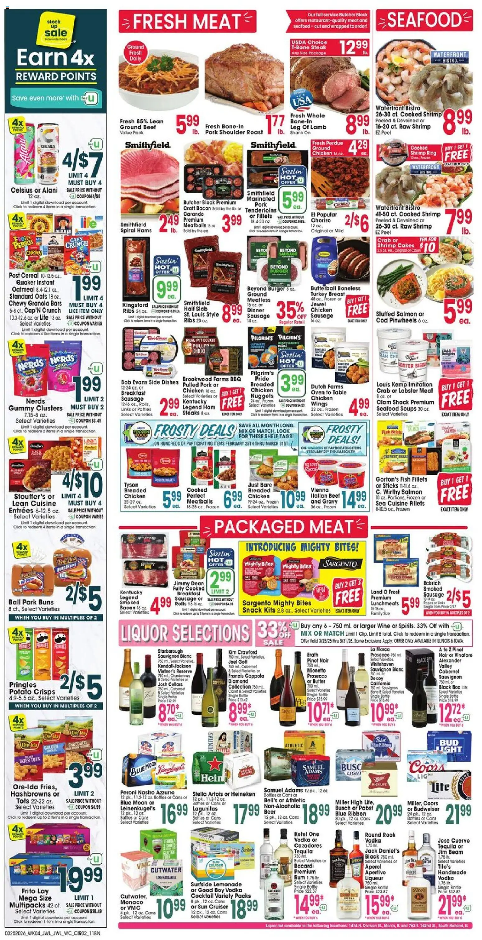 Jewel Osco Weekly Ad - valid from 25.03.2026 | Page: 2 | Products: Shelf, Box, Beer, Pork