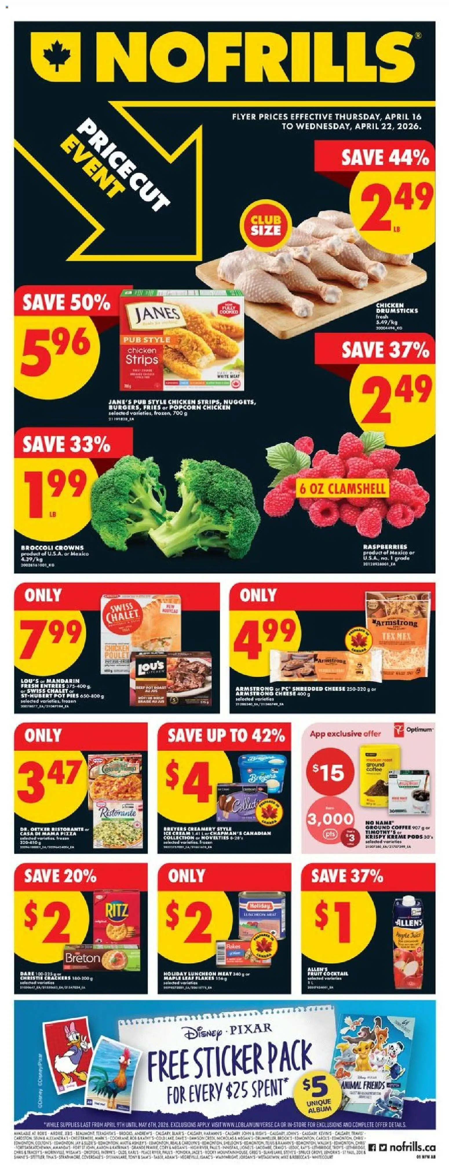 No Frills flyer valid from 16.04.2026 | Page: 1 | Products: Flakes, Ice cream, PC, Coffee