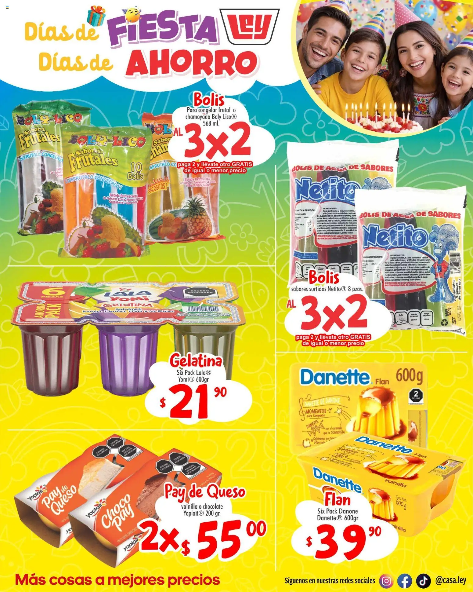 Nuevas ofertas de Casa Ley válidas en toda la República Mexicana desde el 26.04.2026. ¡Encuentra las mejores ofertas en Casa Ley folleto Interior suple Dia del Niño! | Página: 9 | Productos: Gelatina, Agua, Limón, Chocolate