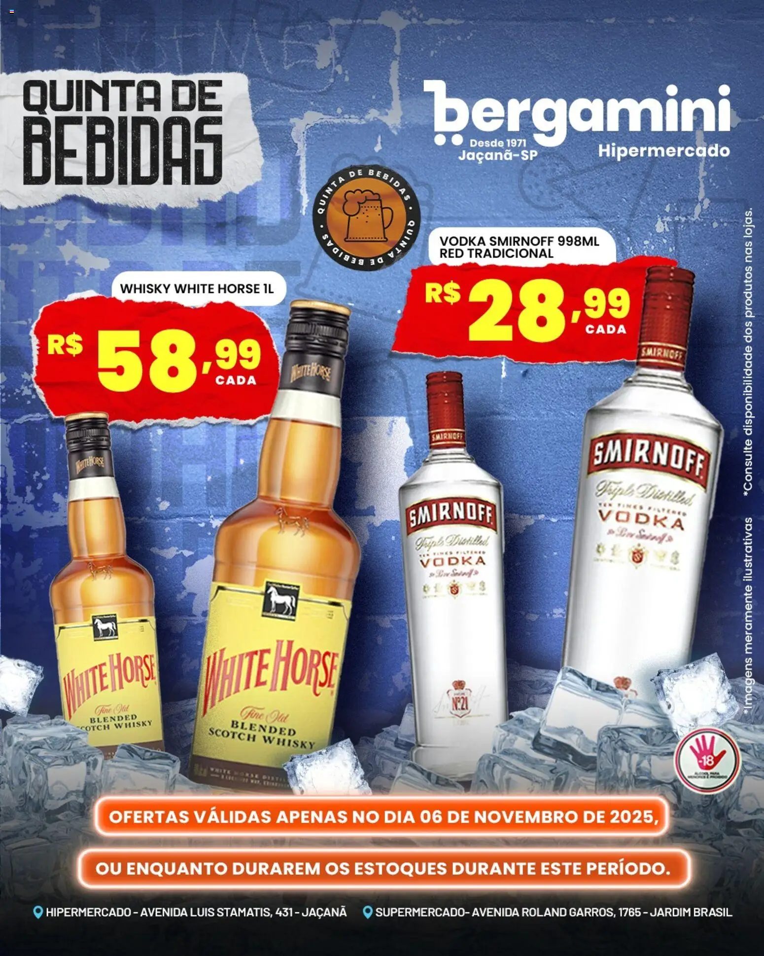 Supermercado Bergamini Folheto - válido de 06.11.2025 | Página: 7 | Produtos: Whisky, Vodka