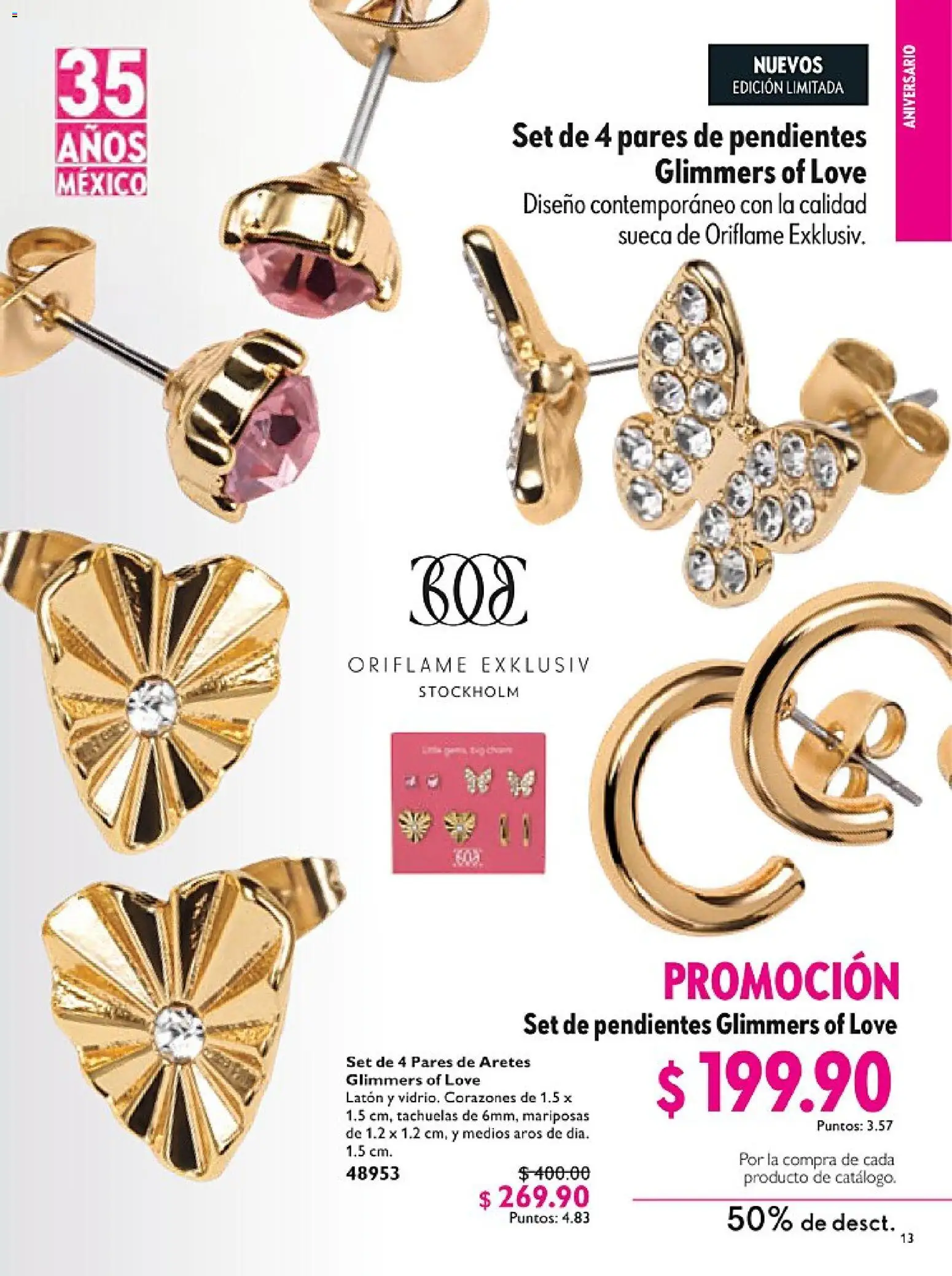 Nuevas ofertas de Oriflame válidas en toda la República Mexicana desde el 14.02.2026. ¡Encuentra las mejores ofertas en Oriflame campaña 3 2026! | Página: 13 | Productos: Tachuelas, Aretes, Pendientes