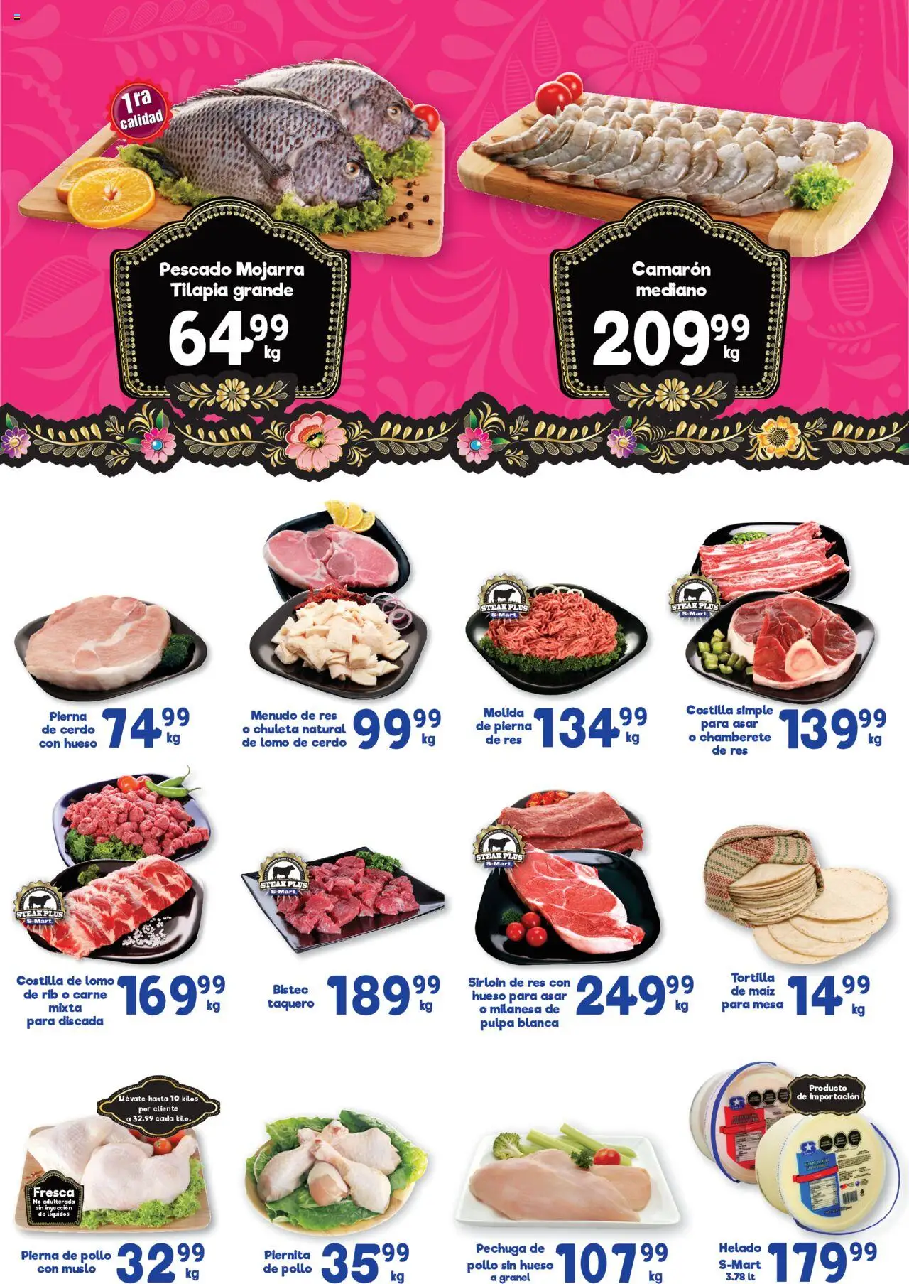 Nuevas ofertas de S-Mart válidas en toda la República Mexicana desde el 15.08.2025. ¡Encuentra las mejores ofertas en S-Mart - Folleto - Monterrey! | Página: 4 | Productos: Pollo, Res, Helado, Mesa