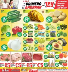 Vista previa de Casa Ley folleto Las ofertas de frutas y verduras La Paz, nuevo folleto de la tienda, válido en México a partir del 22.01.2026
