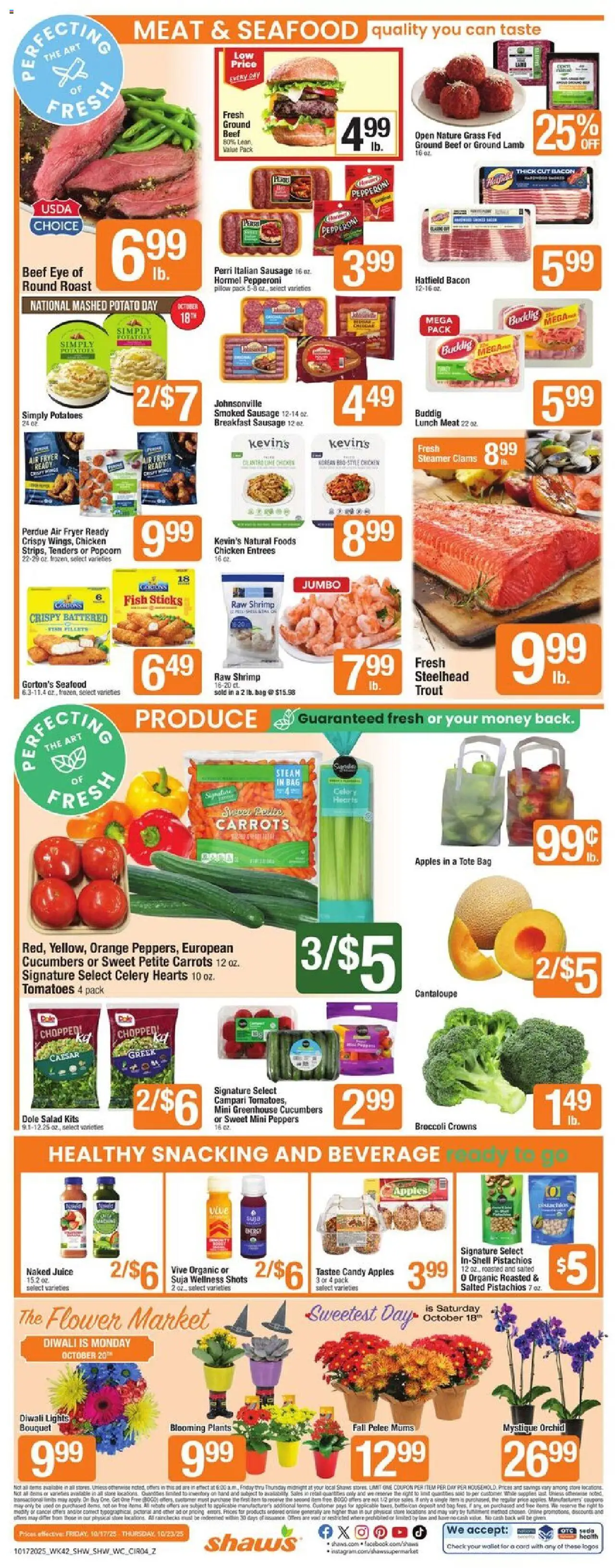 Shaw's Weekly Ad - valid from 17.10.2025 | Page: 6 | Products: Crowns, Apples, Fish, Beef