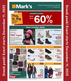 Preview of Mark's weekly flyer / circulaire from shop Mark's valid from 11.12.2025
