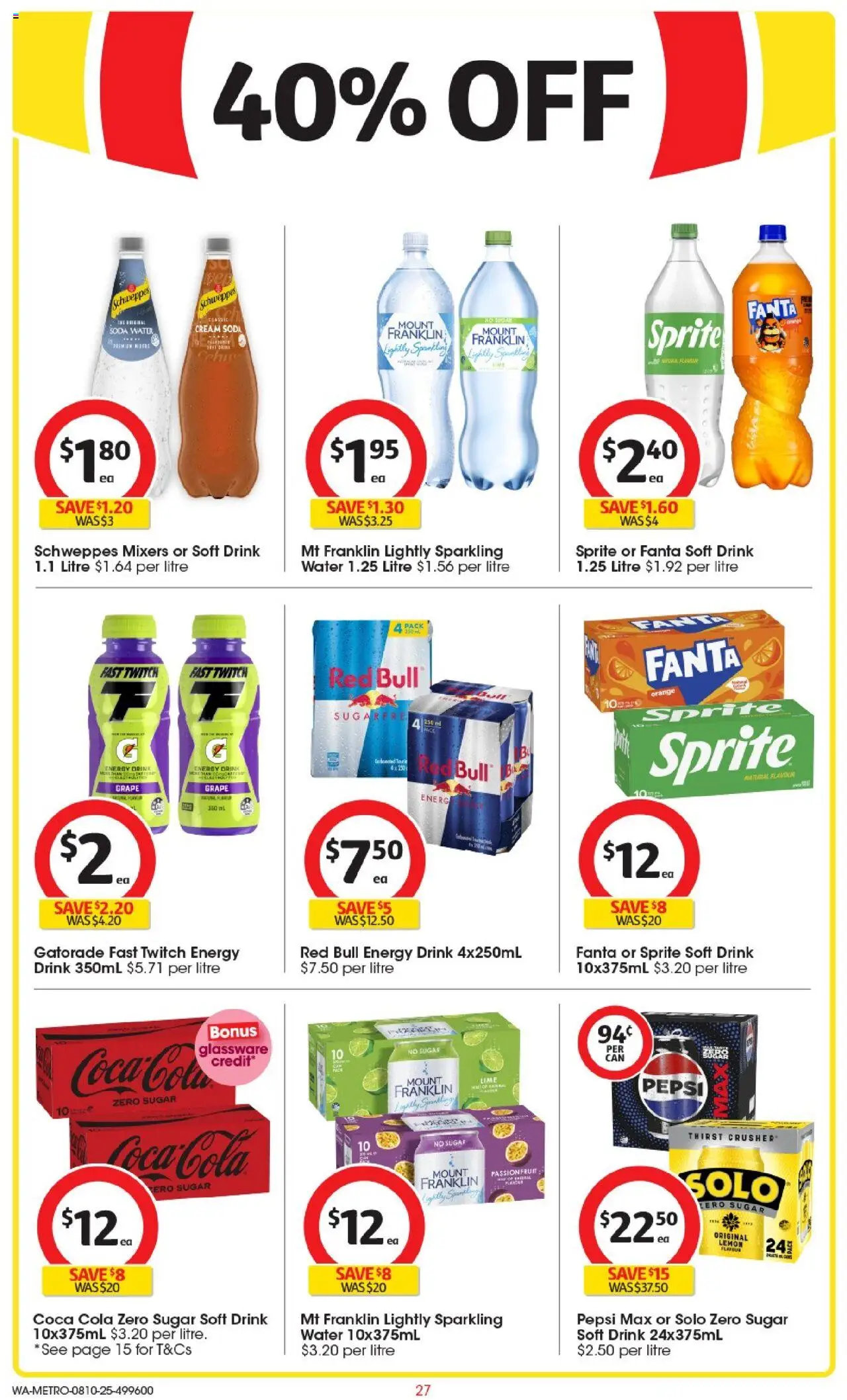 Coles catalogue - valid from 08.10.2025 | Page: 27 | Products: Energy drink, Coca Cola, Lemon, Lime