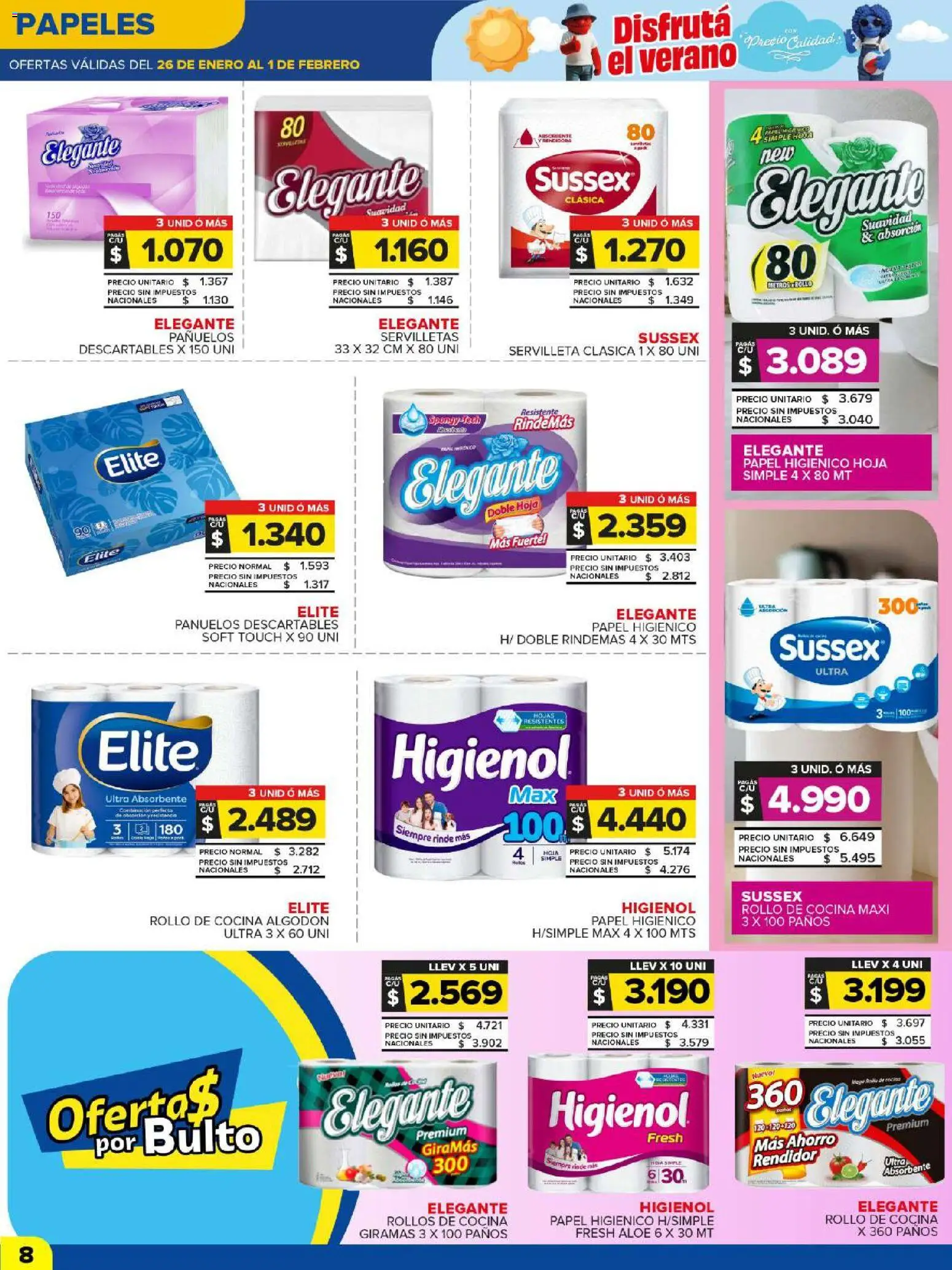 Carrefour Maxi catálogo │ válido desde el 26.01.2026 | Página: 8 | Productos: Papel higiénico, Algodón, Cocina, Servilletas