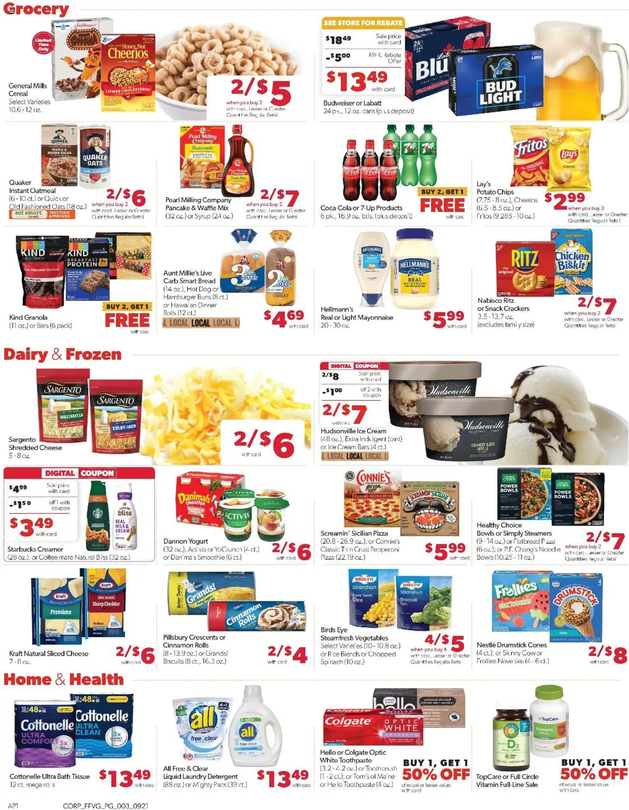 Family Fare Weekly Ad - valid from 21.09.2025 | Page: 3 | Products: Cheese, Chocolate, Toothpaste, Chips