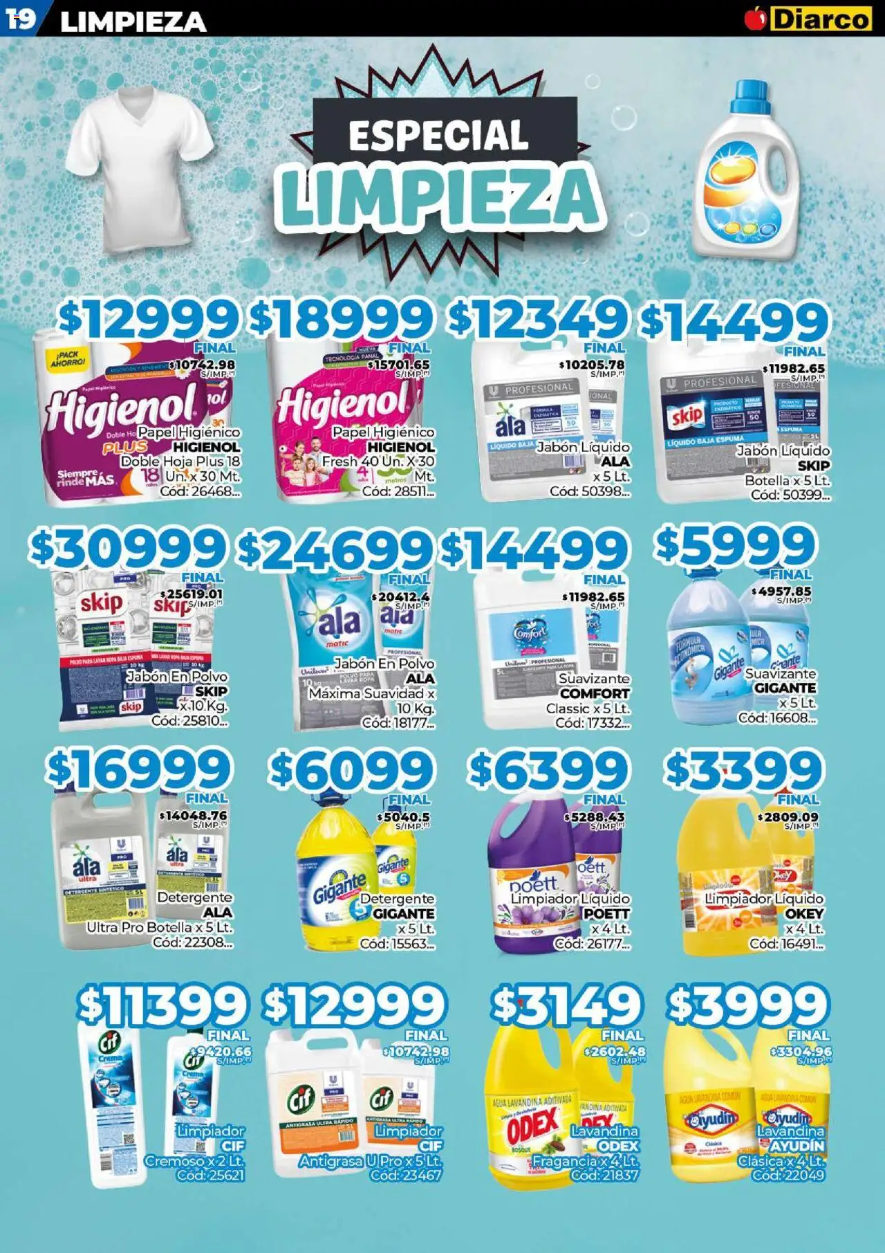 Diarco - Ofertas Interior │ válido desde el 08.09.2025 | Página: 19 | Productos: Detergente, Ropa, Suavizante, Limpiador