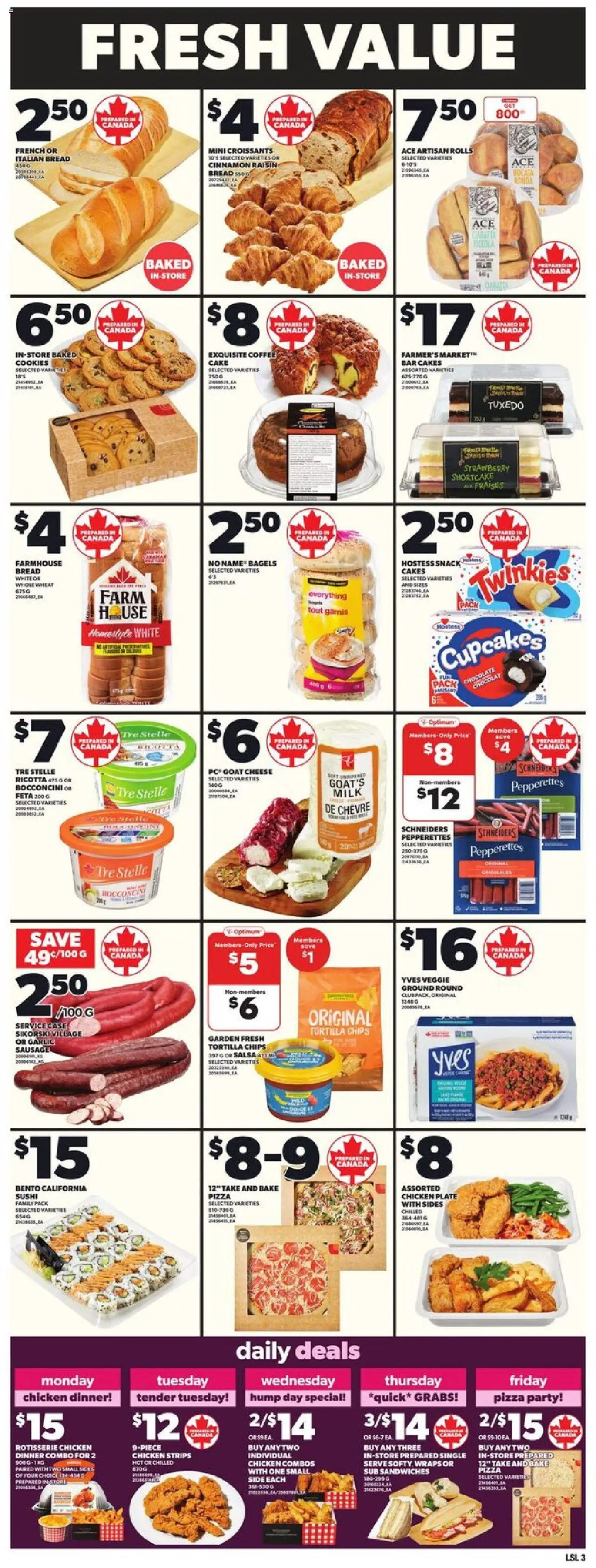 Loblaws flyer valid from 18.09.2025 | Page: 6 | Products: Chips, Cookies, Cheese, Bread