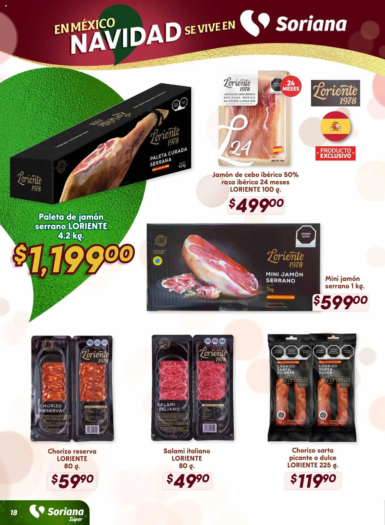 Nuevas ofertas de Soriana válidas en toda la República Mexicana desde el 18.11.2025. ¡Encuentra las mejores ofertas en Soriana - Preciazazaso Súper: Frontera Chia, Q. Roo! | Página: 18 | Productos: Paleta, Jamón, Chorizo, Salami