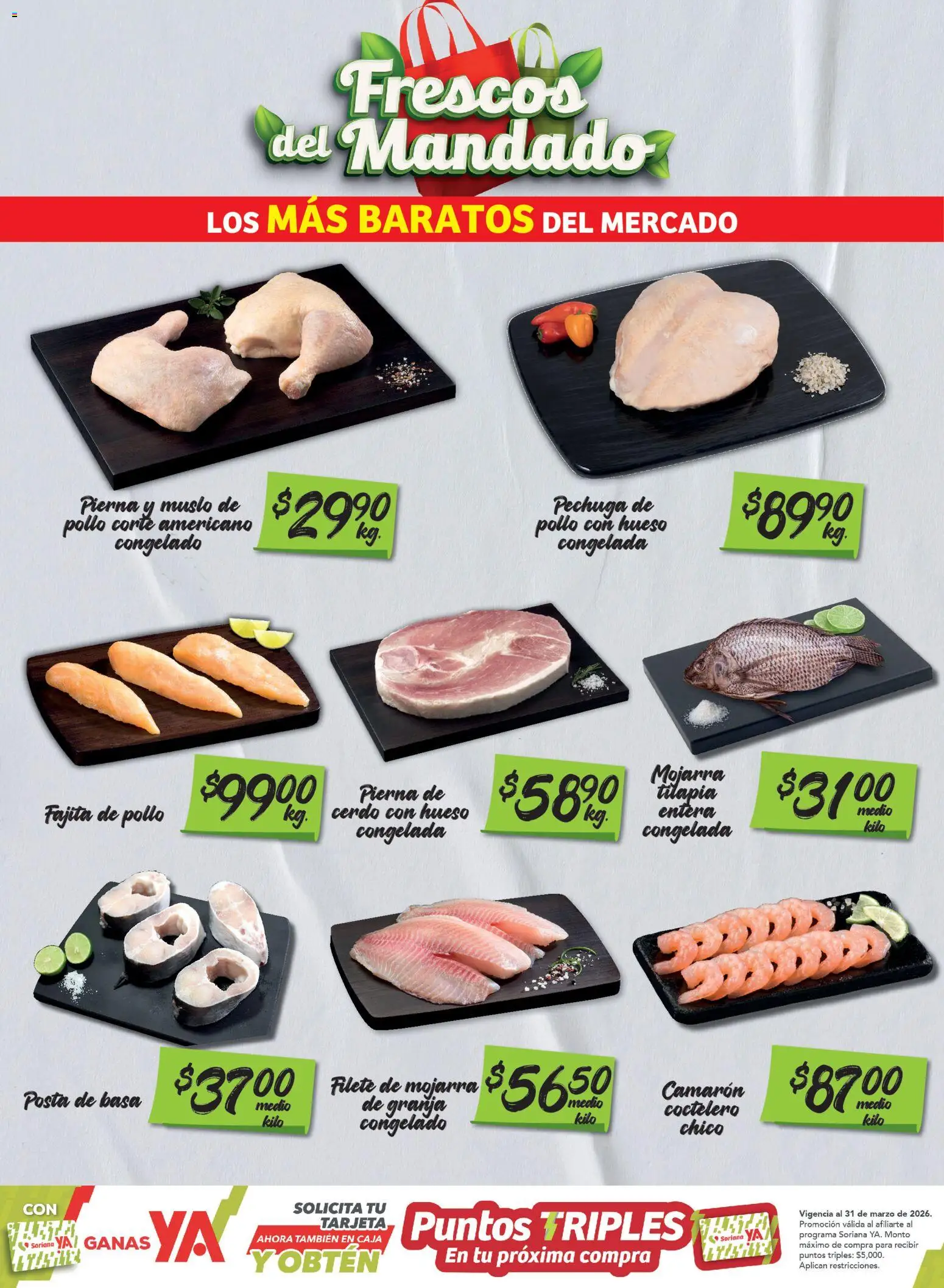 Nuevas ofertas de Soriana válidas en toda la República Mexicana desde el 20.01.2026. ¡Encuentra las mejores ofertas en Soriana - Frescos del Mandado Mercado: Ags, Nay, Jal, Qro, Col, Mich, Gto, Hgo, Tlax, Mor, Pue, Gro, Oax, Edo. de Mex, CDMX, Zac y! | Página: 2 | Productos: Pollo, Cerdo, Caja