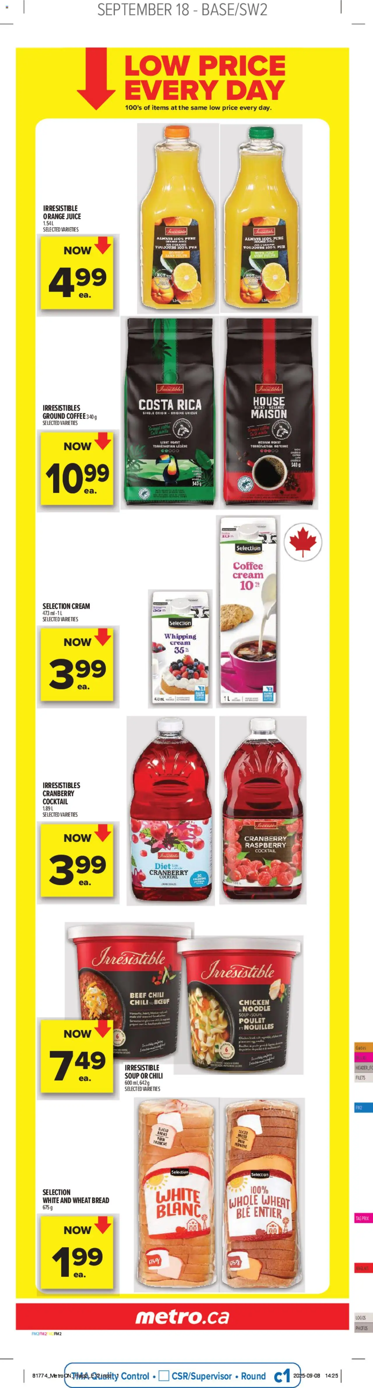 Metro flyer valid from 18.09.2025 | Page: 3 | Products: Beef, Cream, Bread, Chicken
