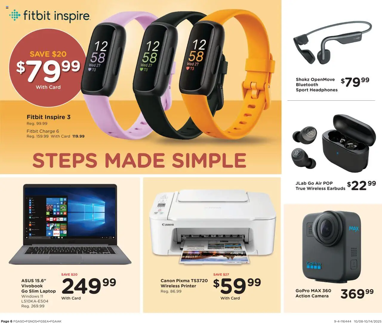 Fred Meyer Home & Apparel - valid from 08.10.2025 | Page: 10 | Products: Printer, Headphones, Camera, Laptop