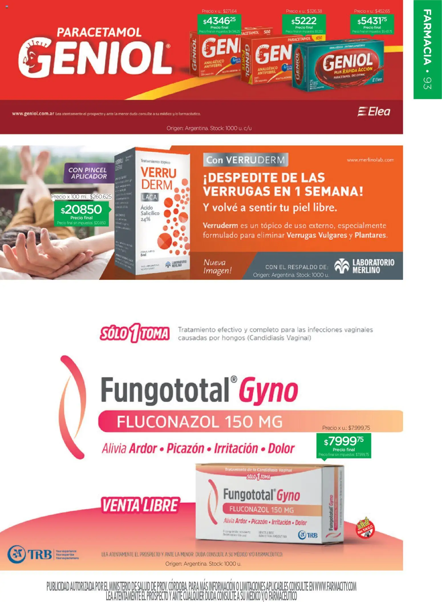 Farmacity catálogo │ válido desde el 03.03.2026 | Página: 93 | Productos: Pincel, Hongos, Analgésico