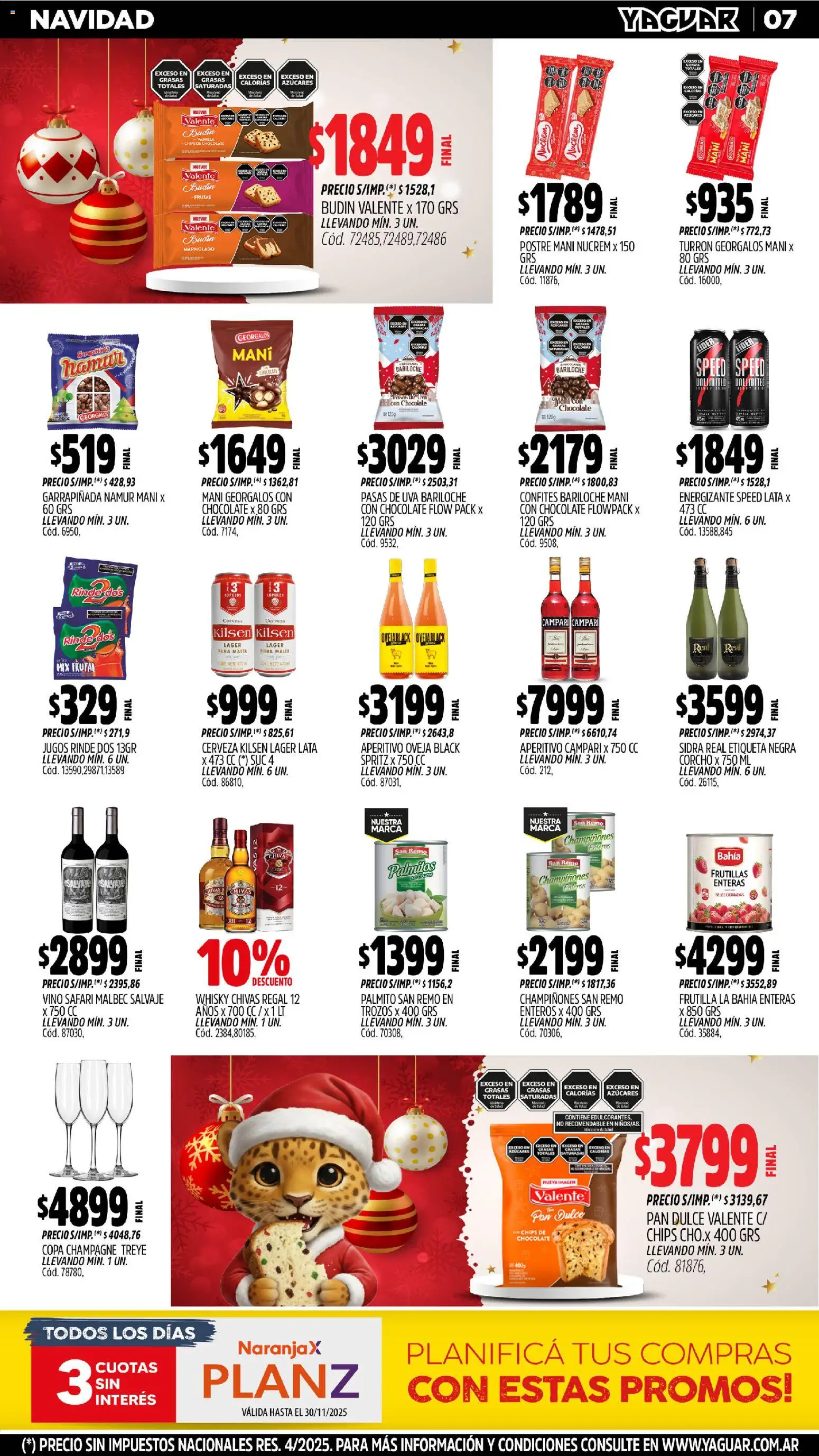 Yaguar - San Juan │ válido desde el 10.11.2025 | Página: 7 | Productos: Whisky, Pan, Chocolate, Vino