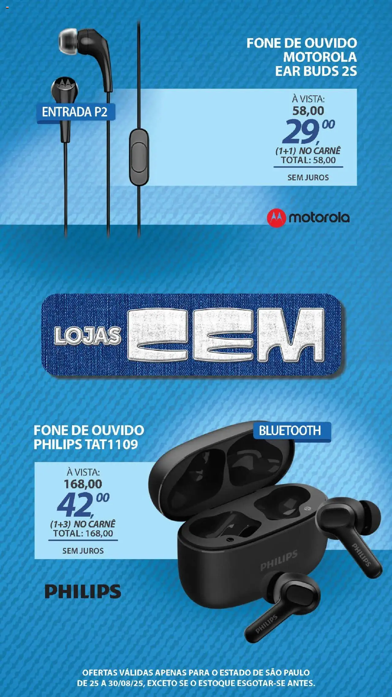 Lojas Cem Folheto - válido de 25.08.2025 | Página: 26 | Produtos: Carne, Fone de ouvido