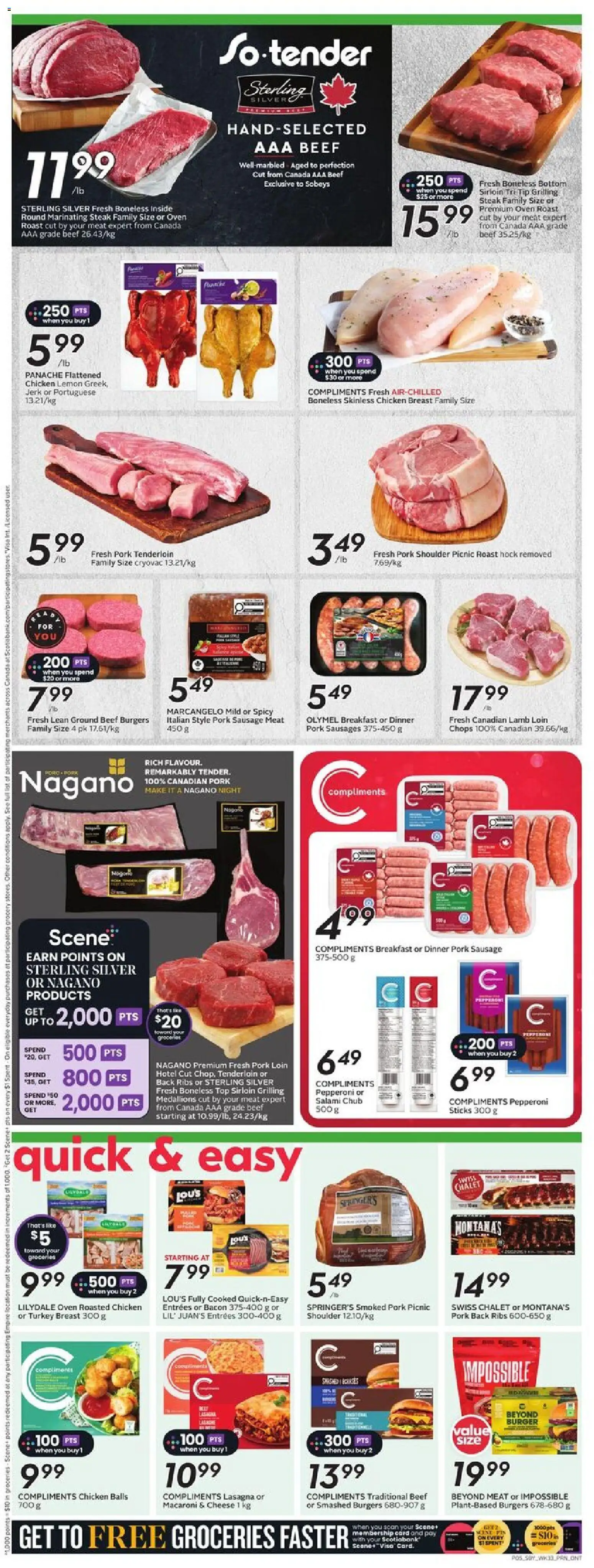 Sobeys flyer valid from 11.12.2025 | Page: 8 | Products: Beef, Turkey, Salami, Chicken