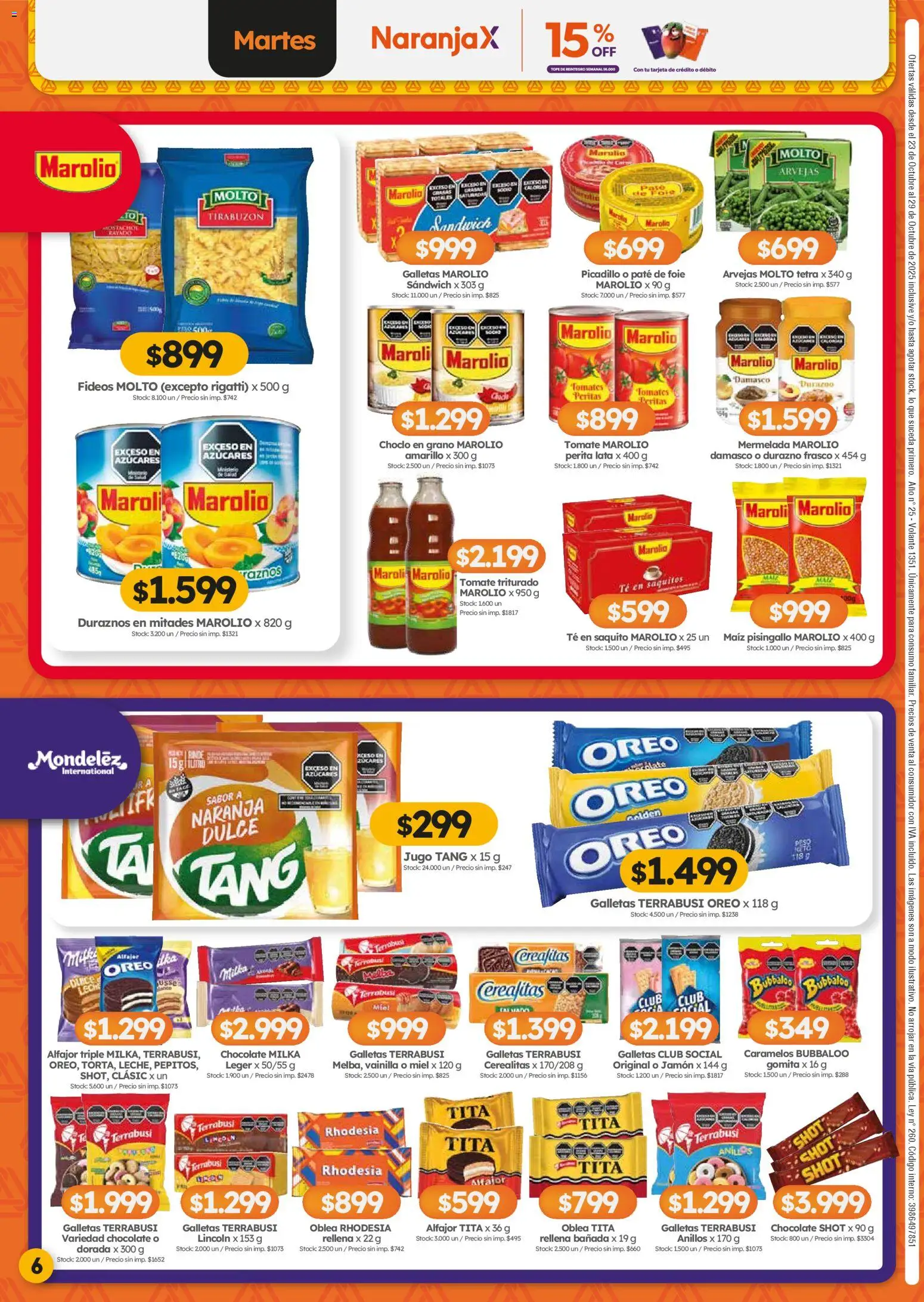 Cordiez ofertas │ válido desde el 23.10.2025 | Página: 6 | Productos: Jamón, Tomates, Alfajor, Fideos