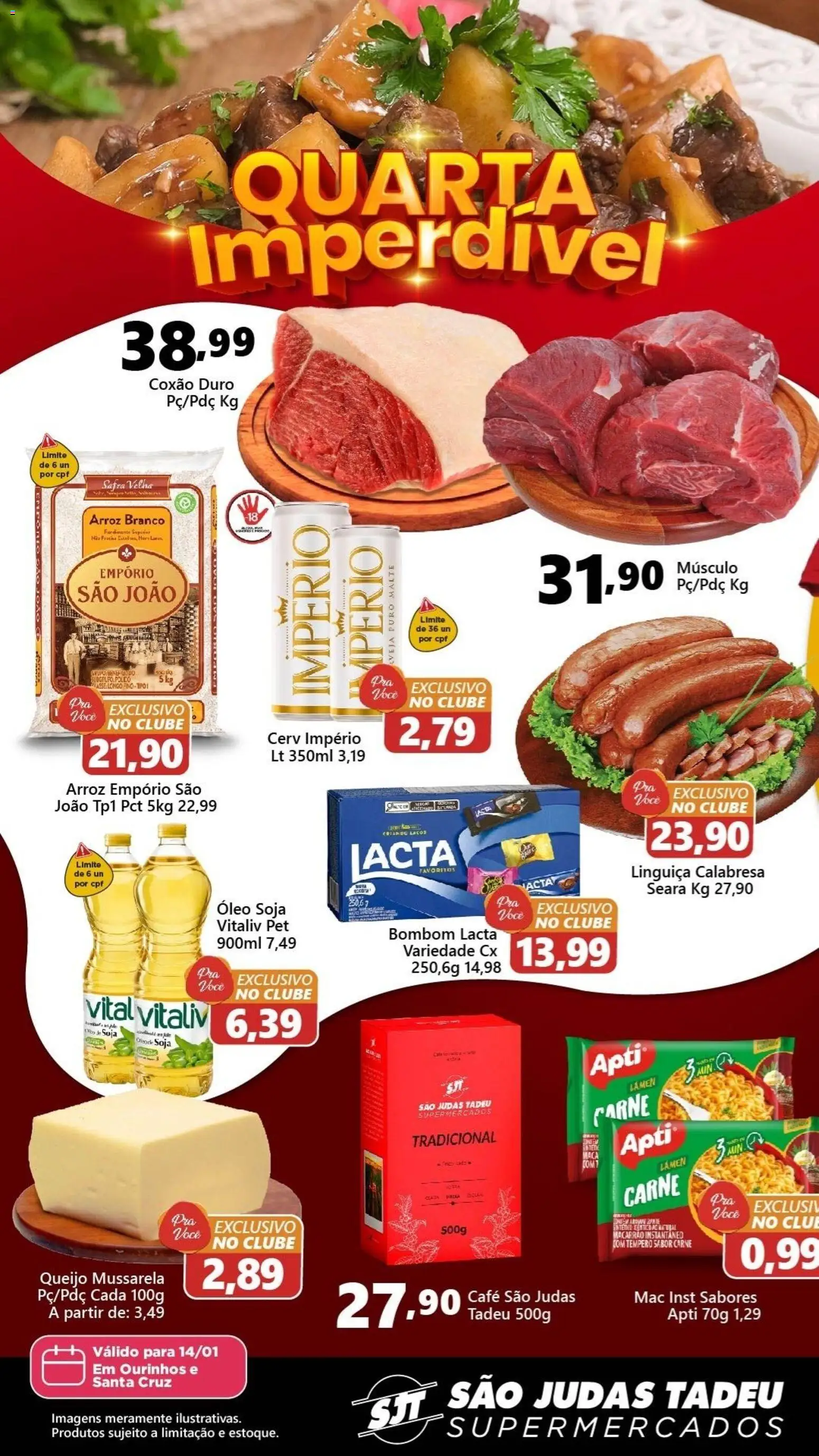 São Judas Tadeu Folheto - válido de 13.01.2026 | Página: 6 | Produtos: Óleo, Café, Arroz, Bombom