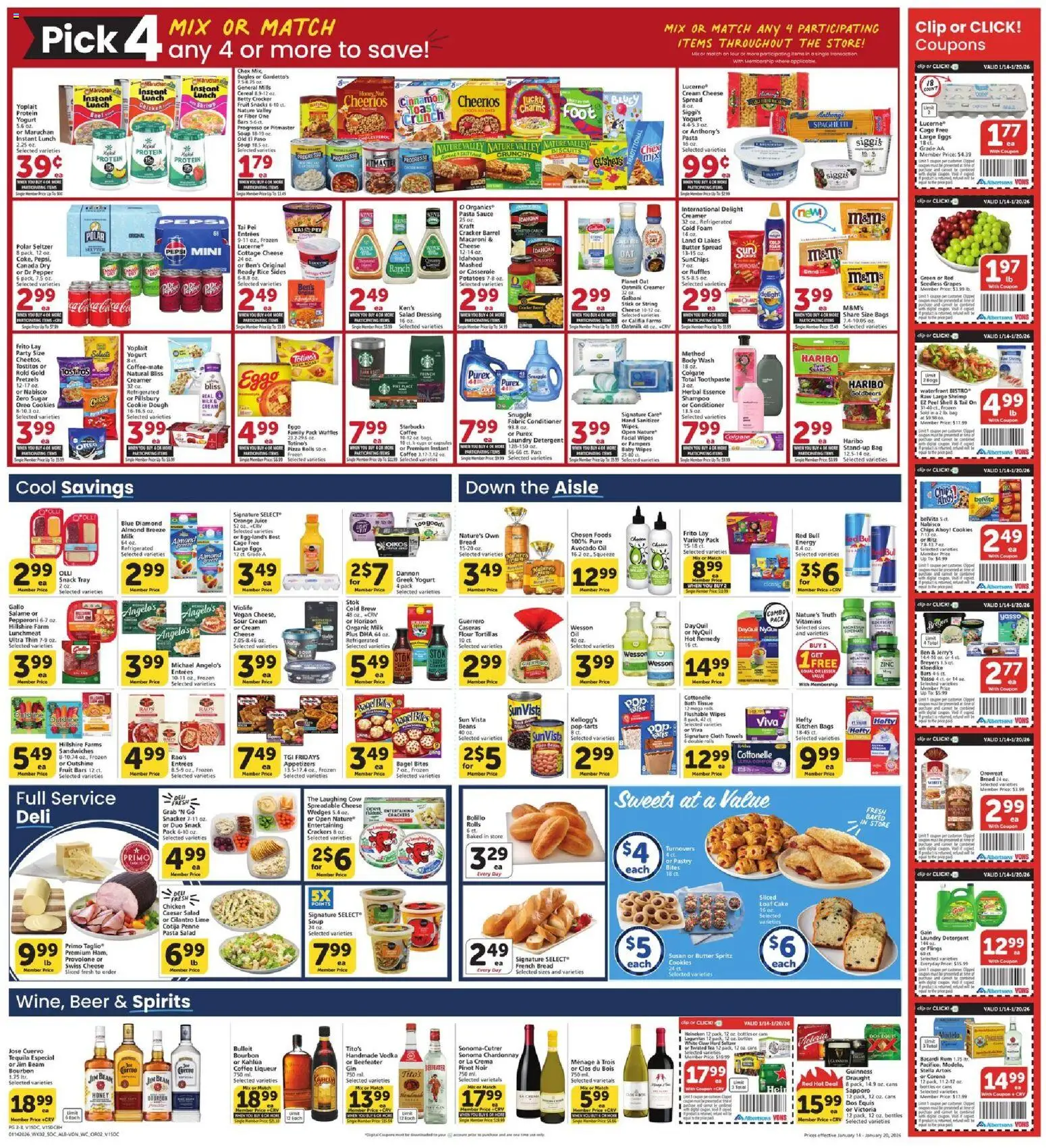 Vons Weekly Ad - valid from 14.01.2026 | Page: 3 | Products: Sour cream, Pasta, Salad, Pepper