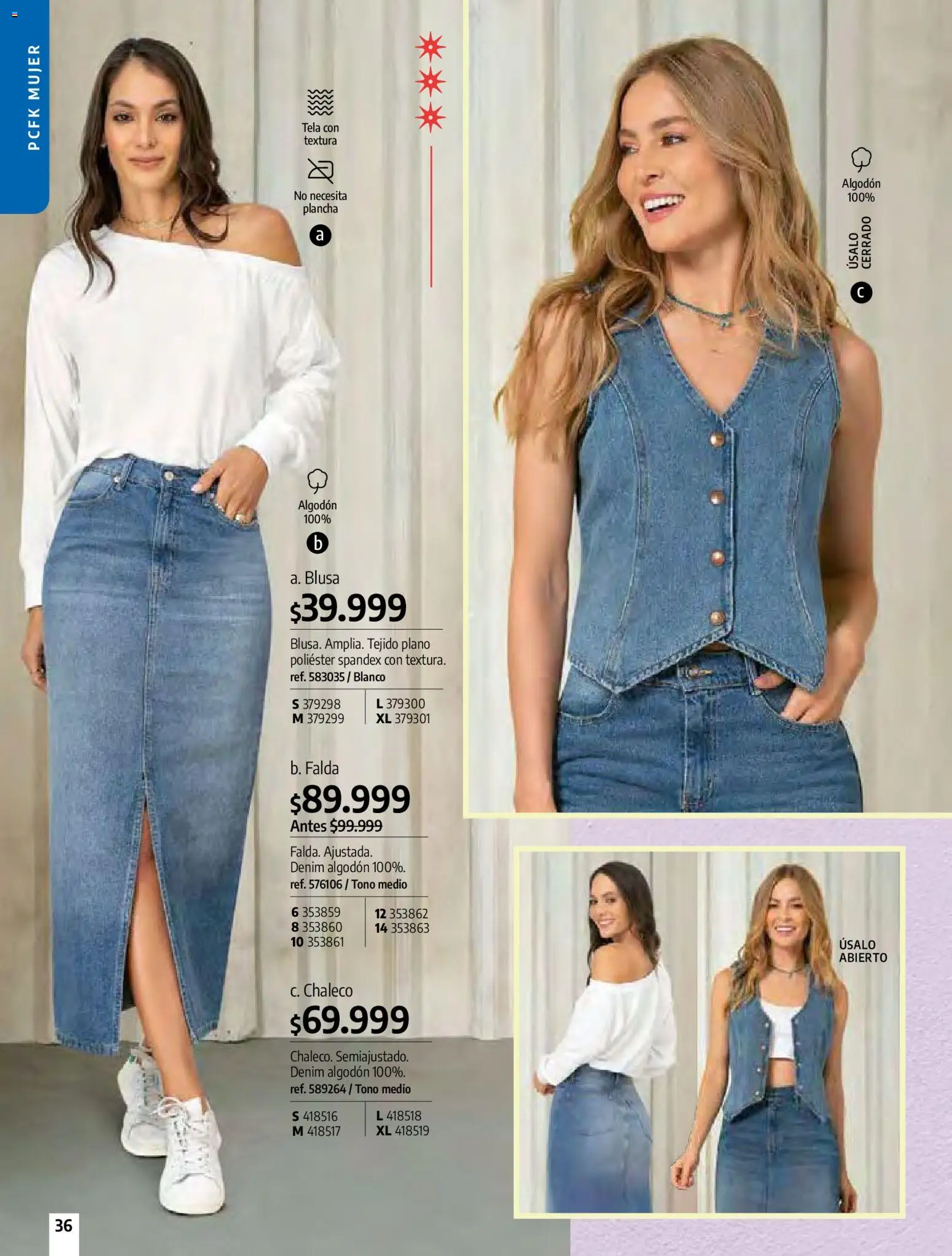 Pacifika revista - valida desde el 01.04.2026 | Página: 36 | Productos: Algodón, Falda, Blusa, Chaleco