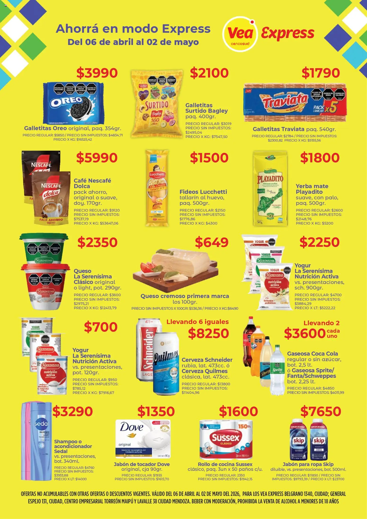 Vea - Ofertas Vea Express │ válido desde el 06.04.2026 | Página: 1 | Productos: Cocina, Espejo, Acondicionador, Queso