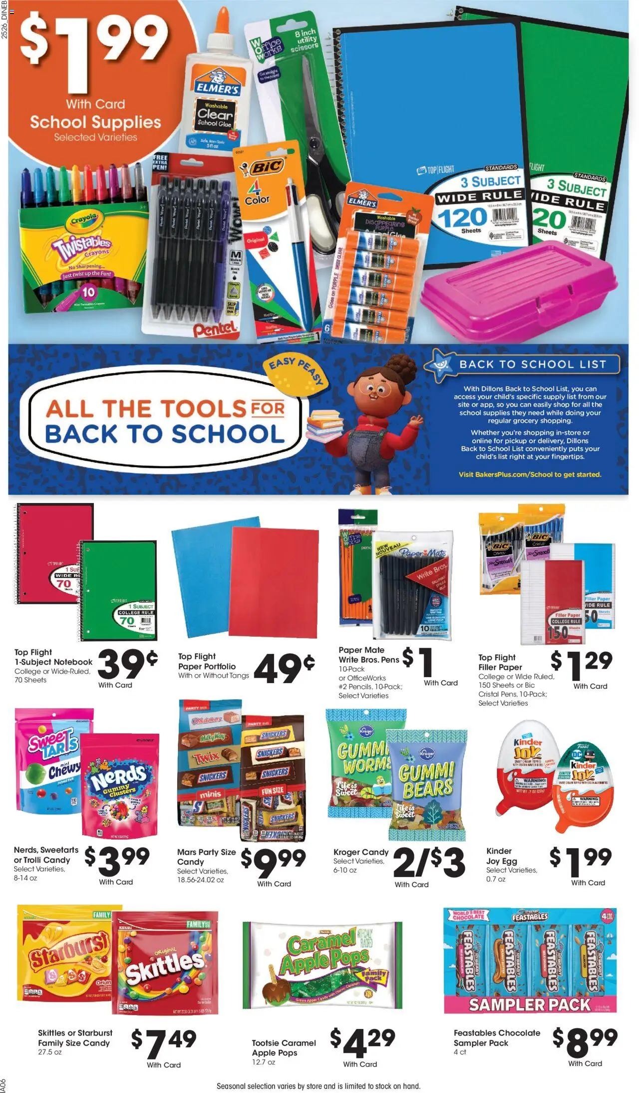 Baker's Weekly Ad - NE - valid from 30.07.2025 | Page: 13 | Products: Pen, Chocolate, Cream, Notebook