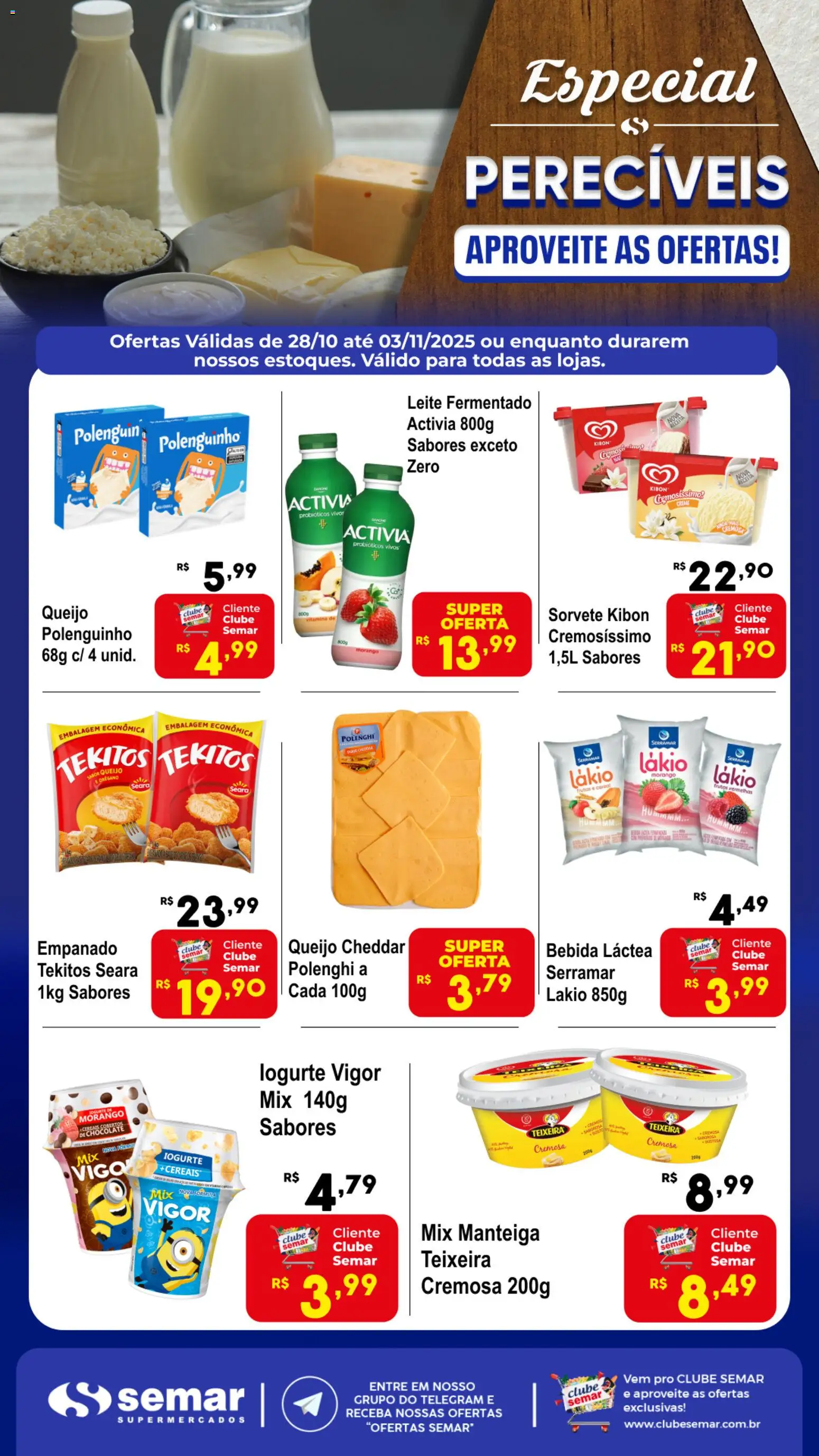 Semar Supermercado Folheto - válido de 28.10.2025 | Página: 1 | Produtos: Manteiga, Iogurte, Bebida, Orégano