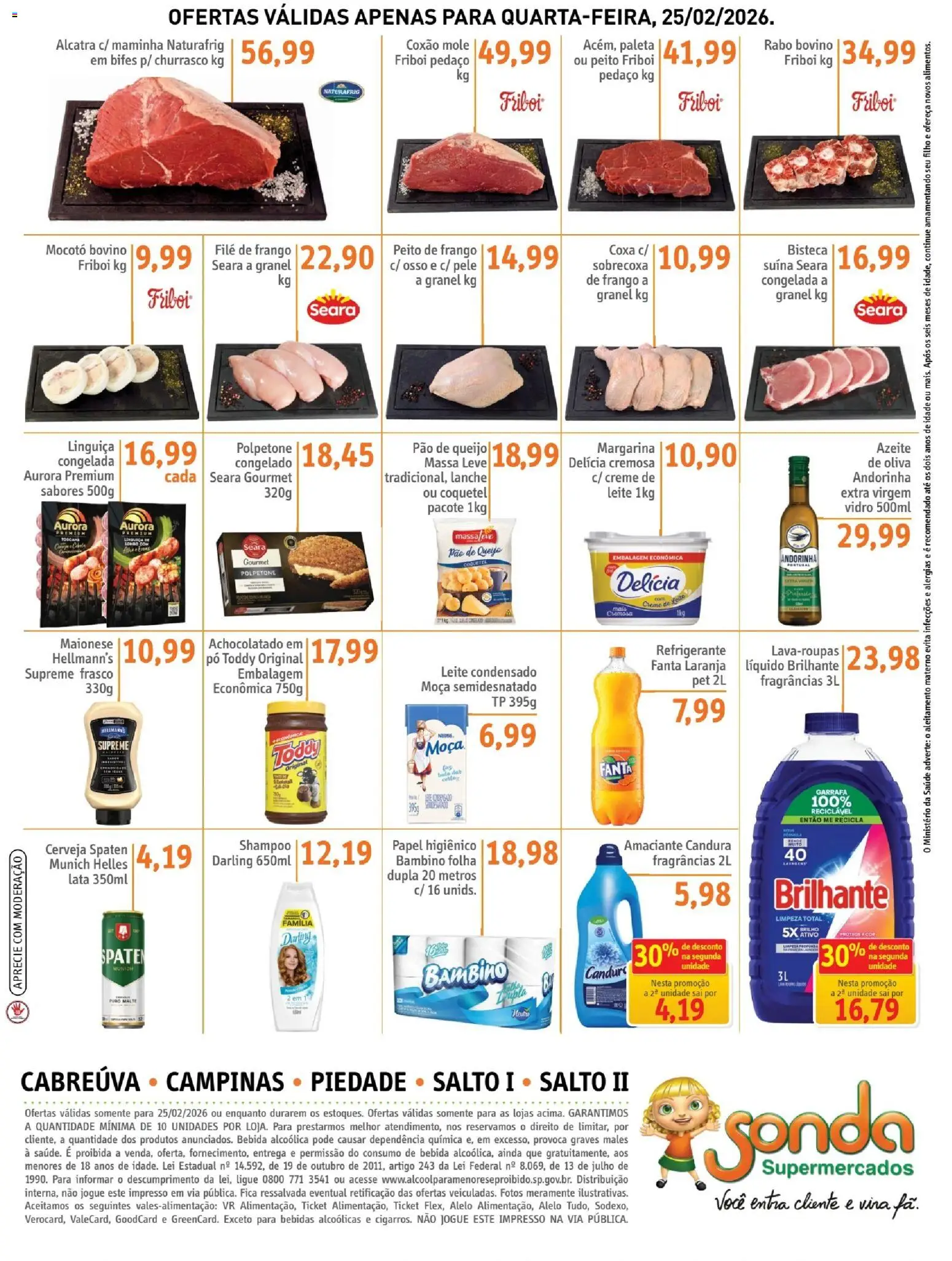 Sonda Folheto - válido de 25.02.2026 | Página: 4 | Produtos: Fanta, Queijo, Pão, Leite condensado