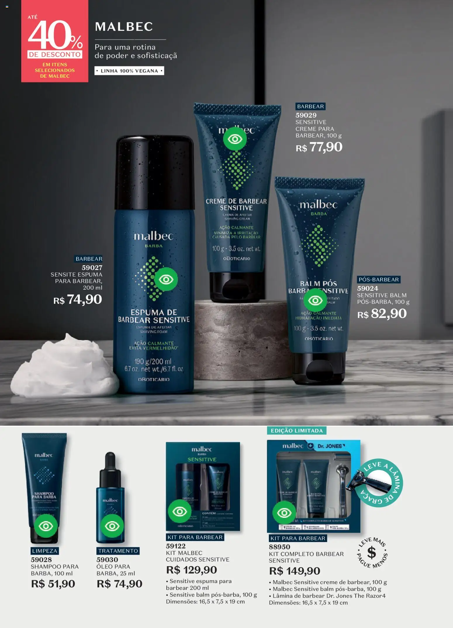 O Boticário Folheto - válido de 19.01.2026 | Página: 18 | Produtos: Shampoo, Óleo, Creme, Creme de barbear