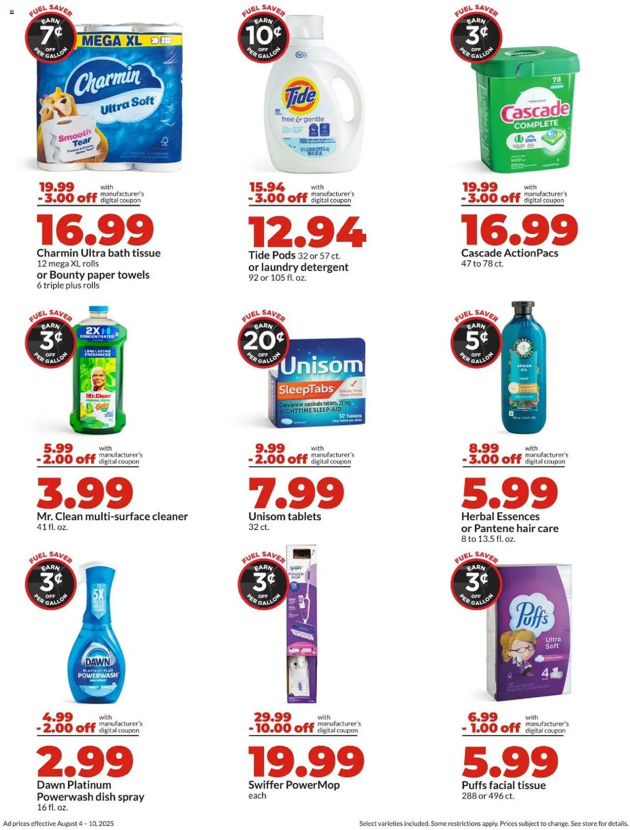 HyVee Weekly Ad - valid from 04.08.2025 | Page: 7 | Products: Bath, Detergent, Tablet