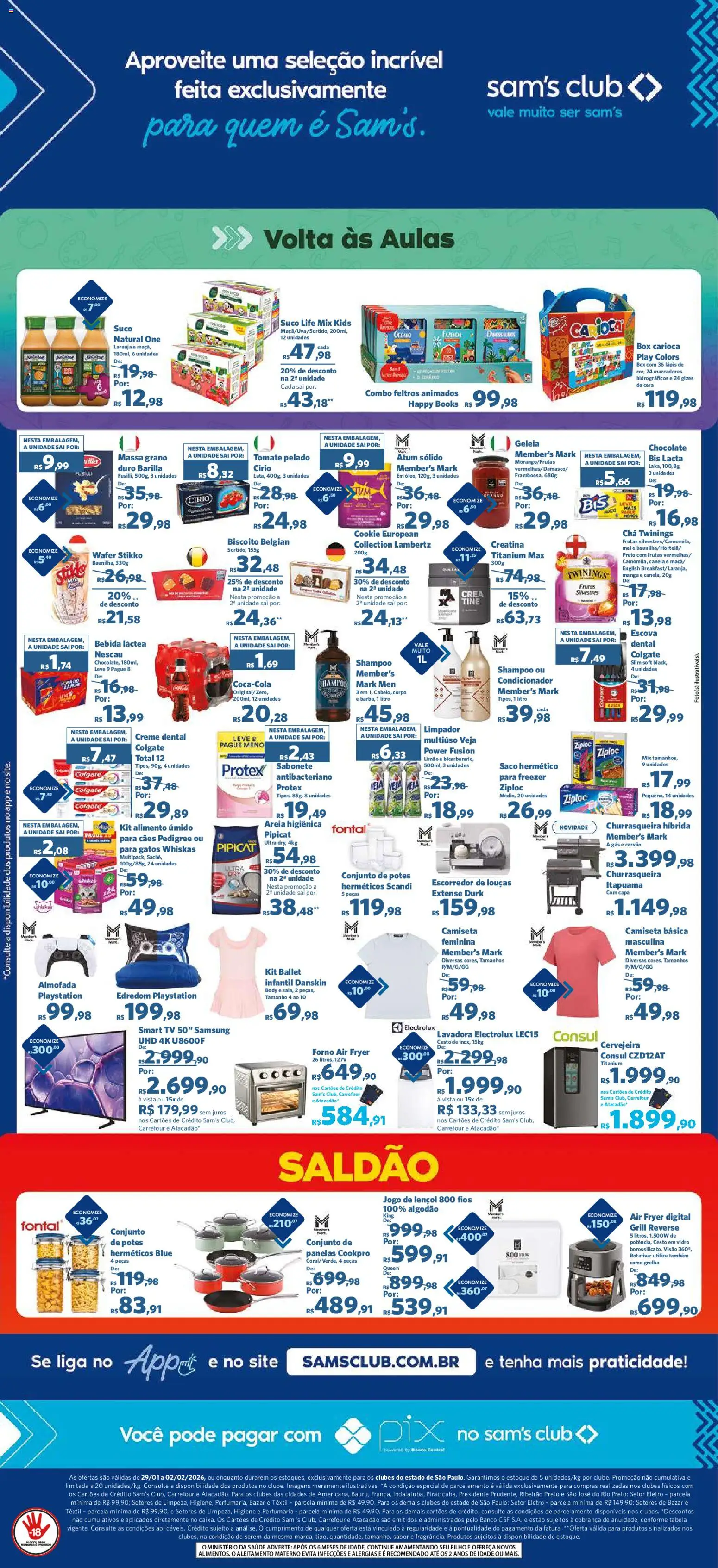 Sam's Club Folheto - válido de 29.01.2026 | Página: 2 | Produtos: Grill, Banco, Chocolate, Body
