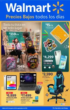 Vista previa de Walmart - Folleto Regreso a Clases, nuevo folleto de la tienda, válido en México a partir del 20.08.2025