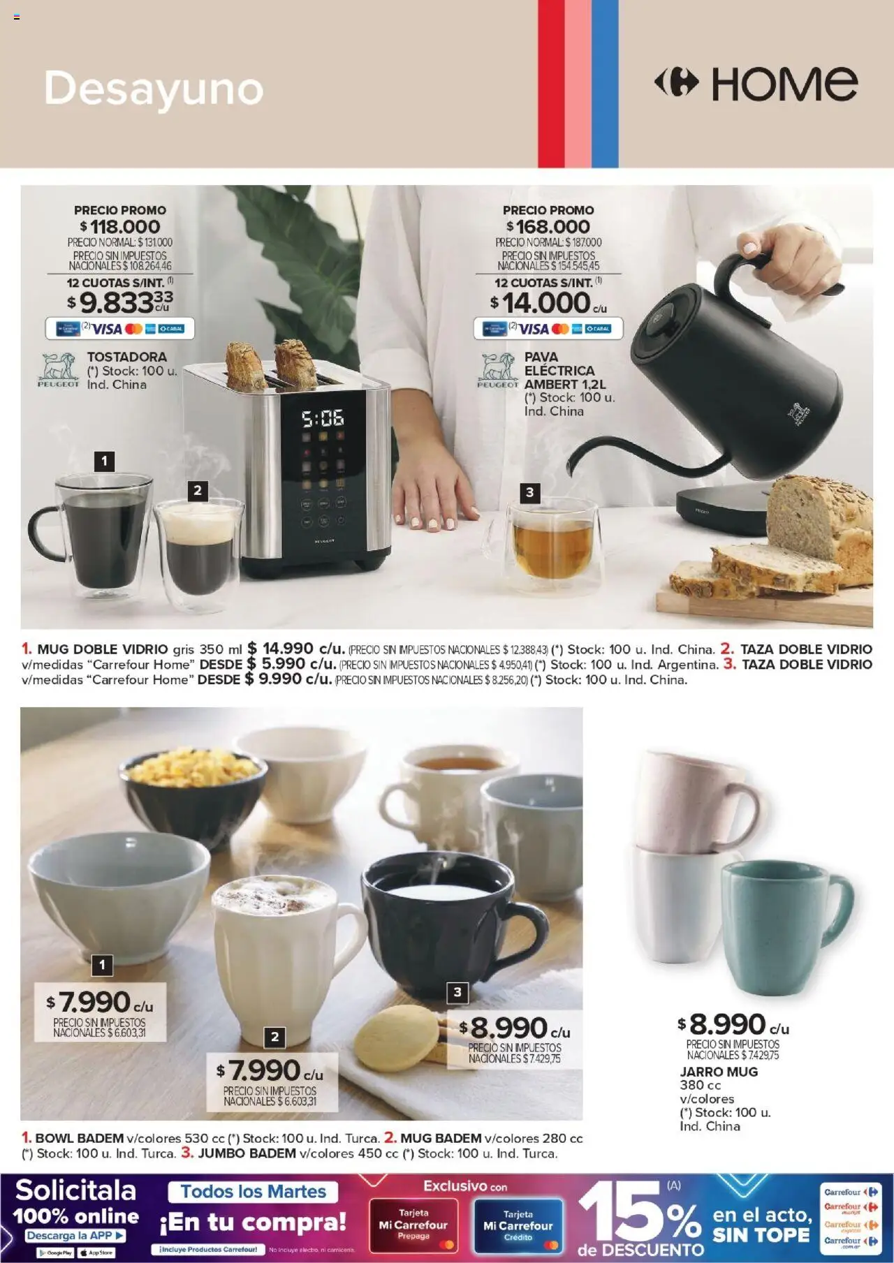 Carrefour Deco Hogar │ válido desde el 13.05.2025 | Página: 5 | Productos: Bowl, Pava, Tostadora, Taza