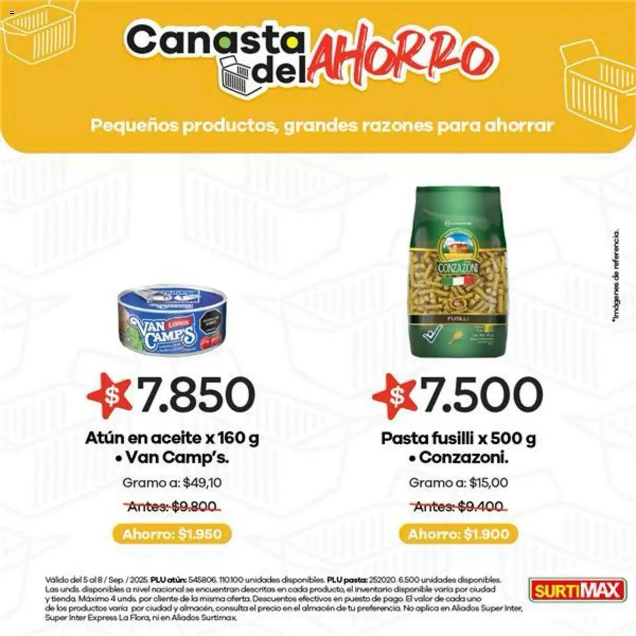 Surtimax revista - valida desde el 05.09.2025 | Página: 3 | Productos: Pasta, Atún, Aceite
