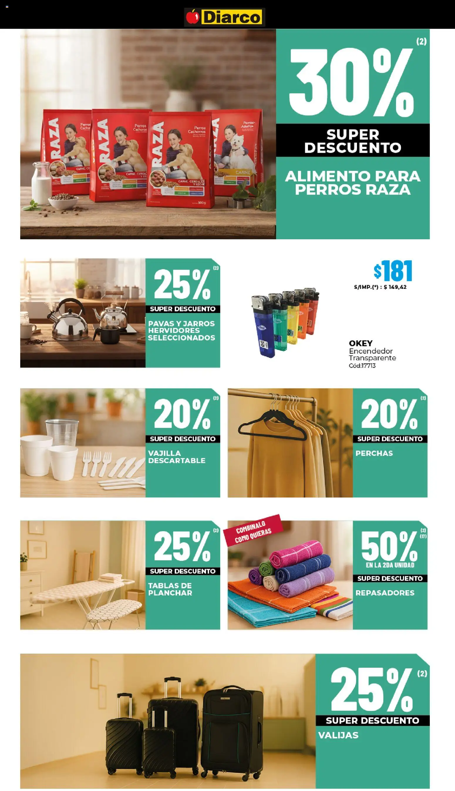 Diarco ofertas │ válido desde el 12.01.2026 | Página: 20 | Productos: Encendedor, Planchar, Leche, Cereales