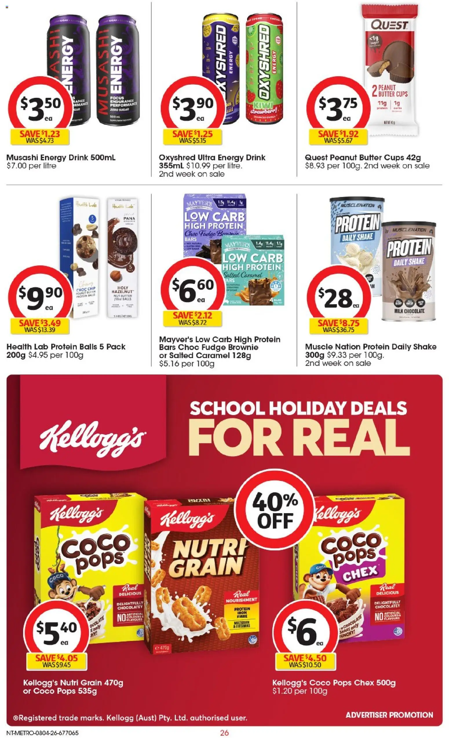Coles catalogue - valid from 08.04.2026 | Page: 26 | Products: Milk, Butter, Chocolate, Sugar