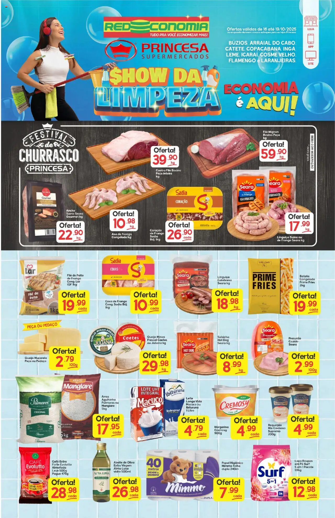 Princesa Folheto - válido de 16.10.2025 | Página: 1 | Produtos: Queijo, Sal, Papel higiênico, Margarina