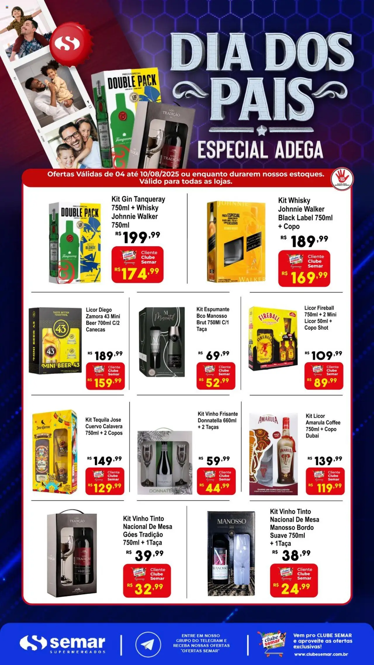 Semar Supermercado Folheto - válido de 04.08.2025 | Página: 1 | Produtos: Tequila, Taças, Mesa, Copos