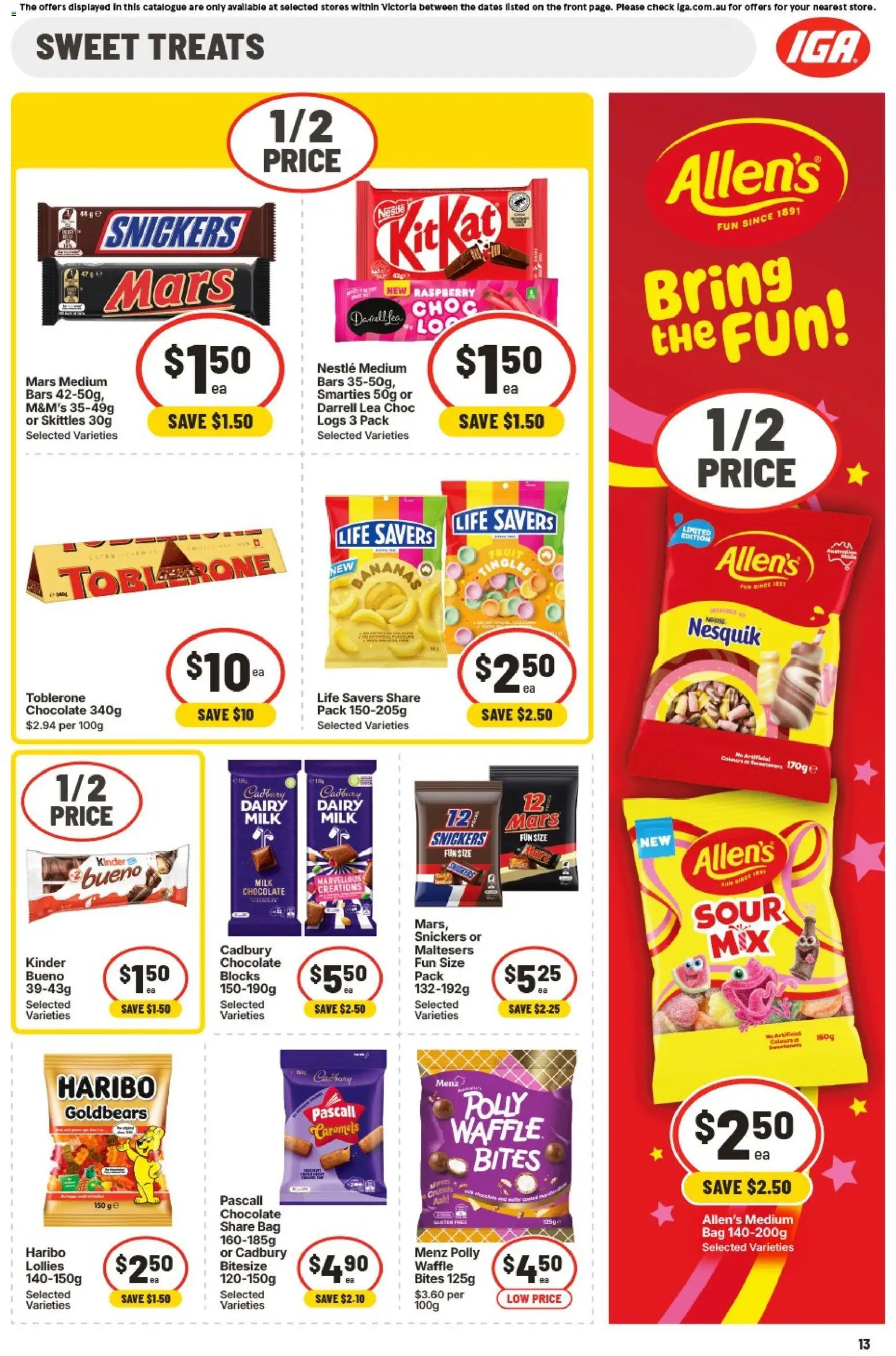 IGA catalogue - valid from 08.04.2026 | Page: 17 | Products: Milk, Bananas, Lollies, Bag