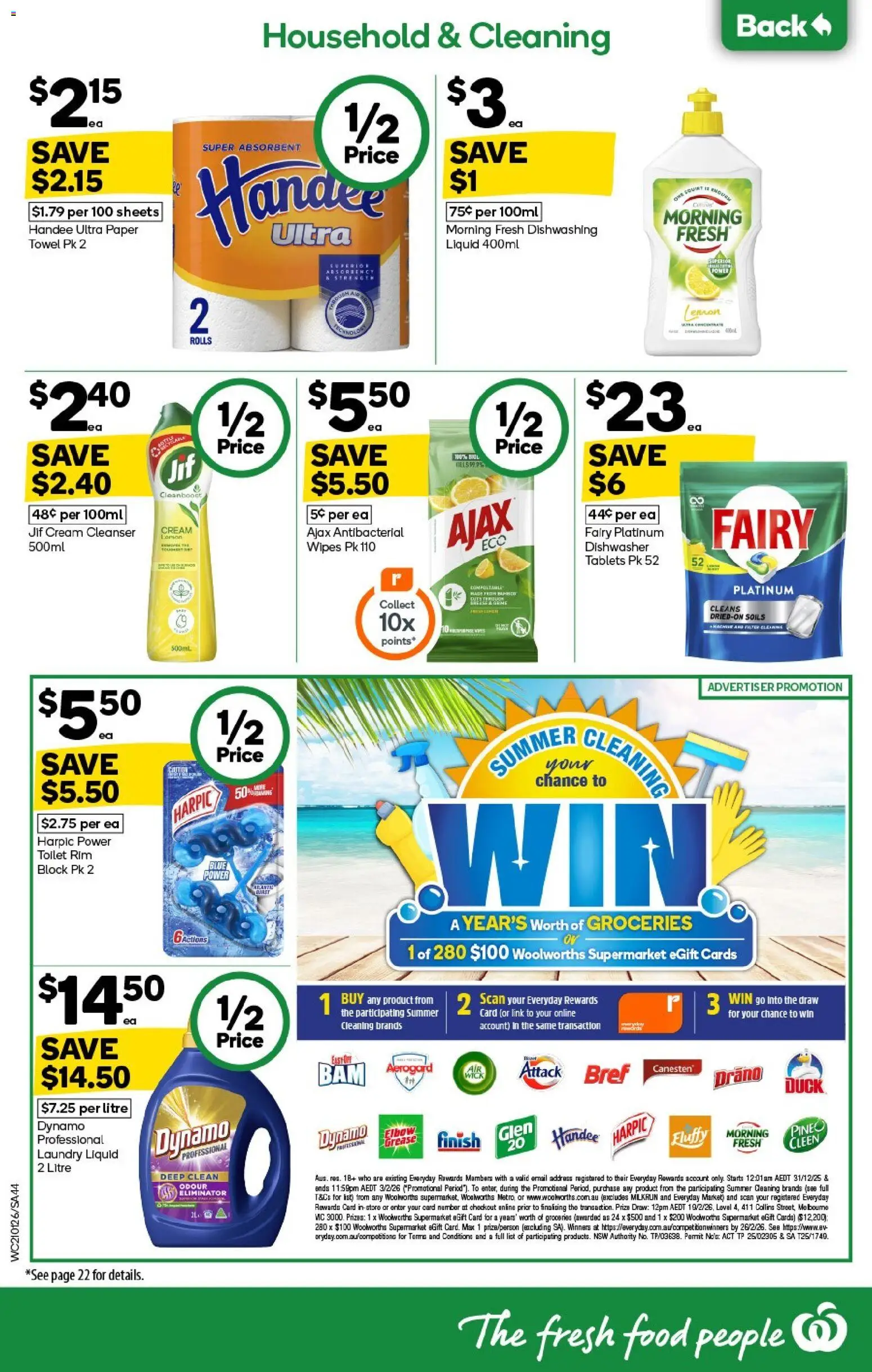 Woolworths catalogue - valid from 21.01.2026 | Page: 44 | Products: Toilet, Dishwasher tablets, Cream, Dishwasher