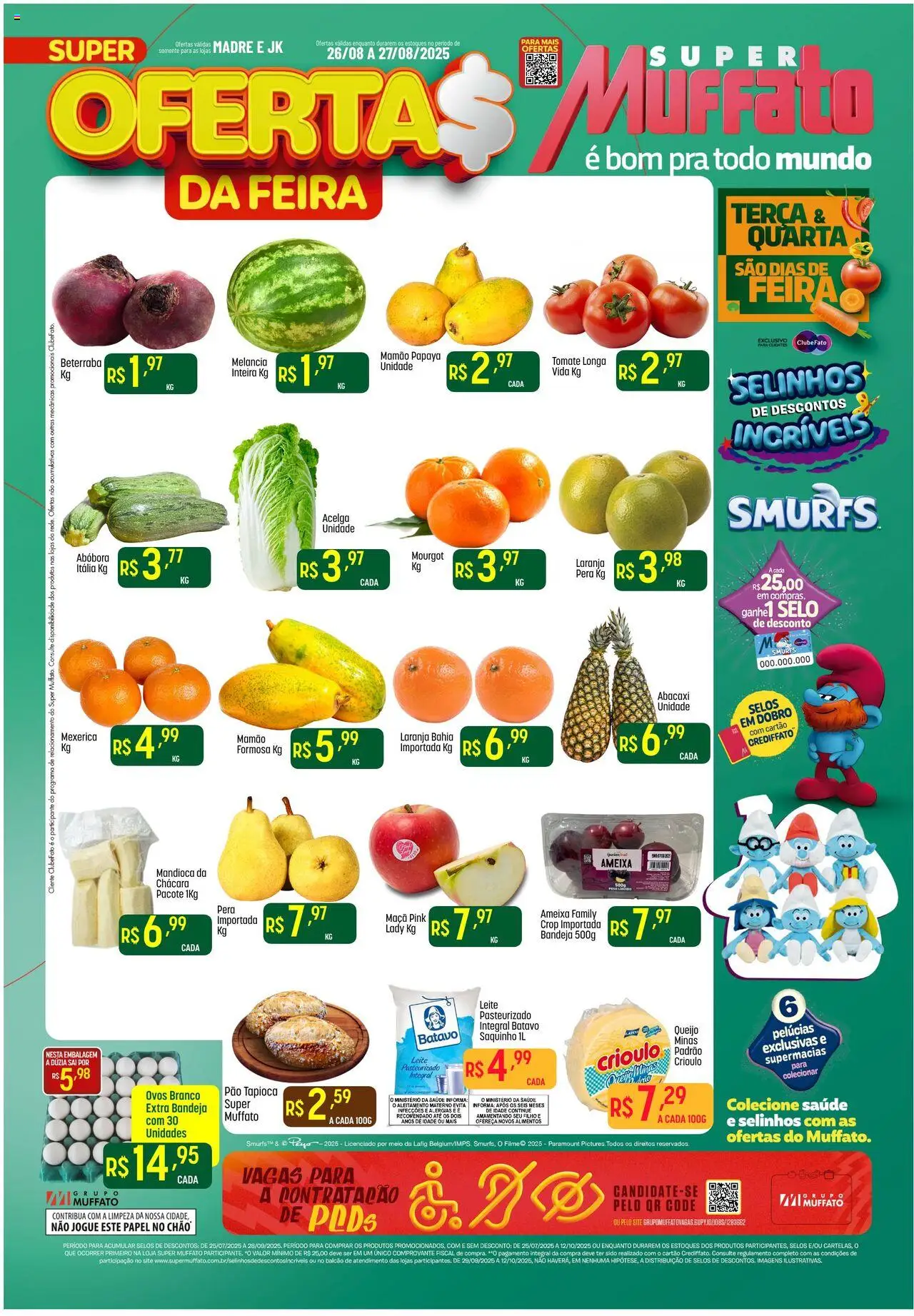 Super Muffato Folheto - válido de 26.08.2025 | Página: 1 | Produtos: Melancia, Abóbora, Mandioca, Pão
