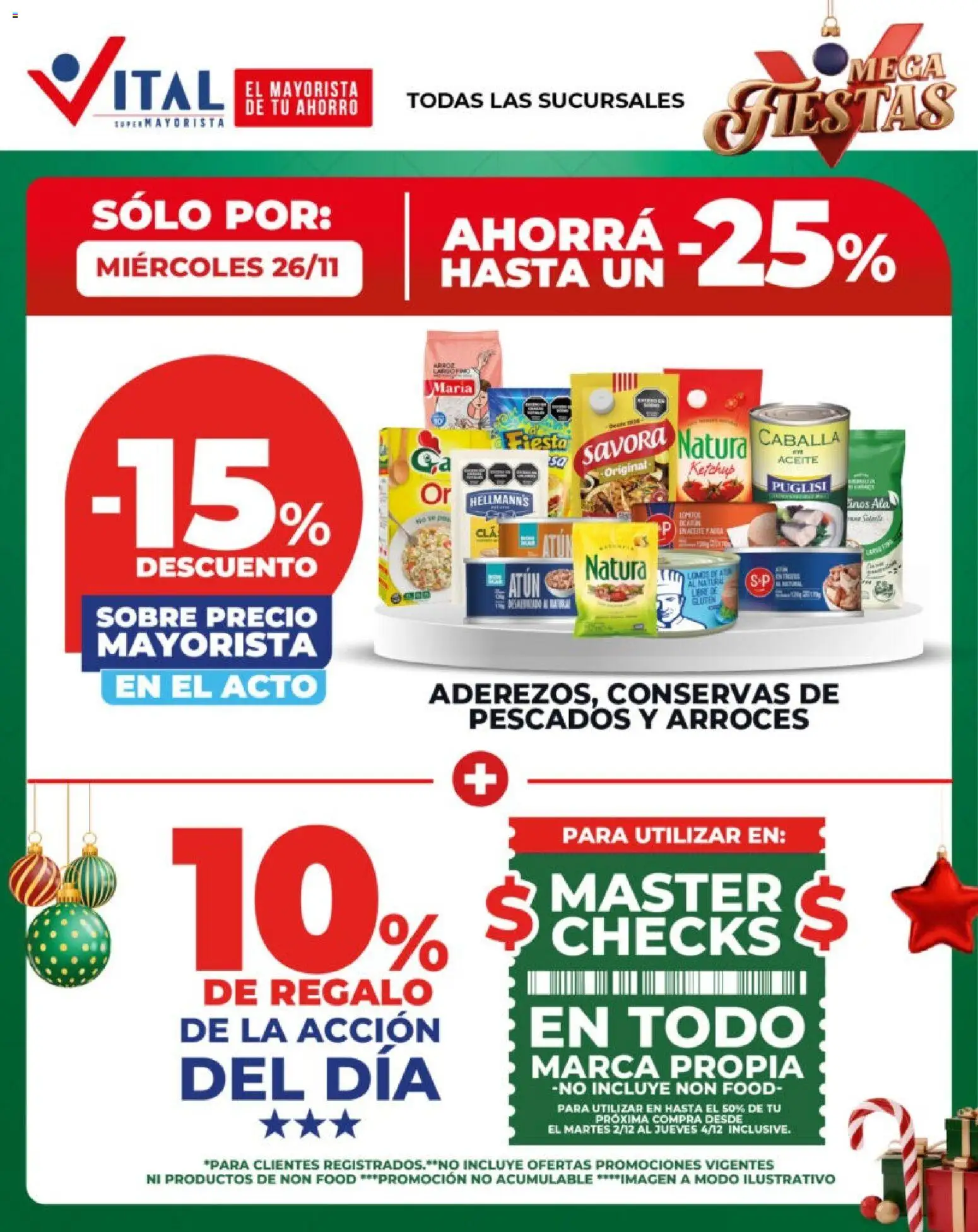 Vital - Sólo por │ válido desde el 26.11.2025 | Página: 1 | Productos: Aceite, Ketchup, Atún, Caballa