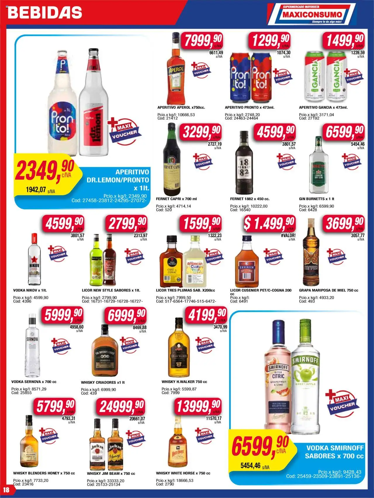 Maxiconsumo ofertas │ válido desde el 04.08.2025 | Página: 18 | Productos: Vodka, Whisky, Gin, Cava