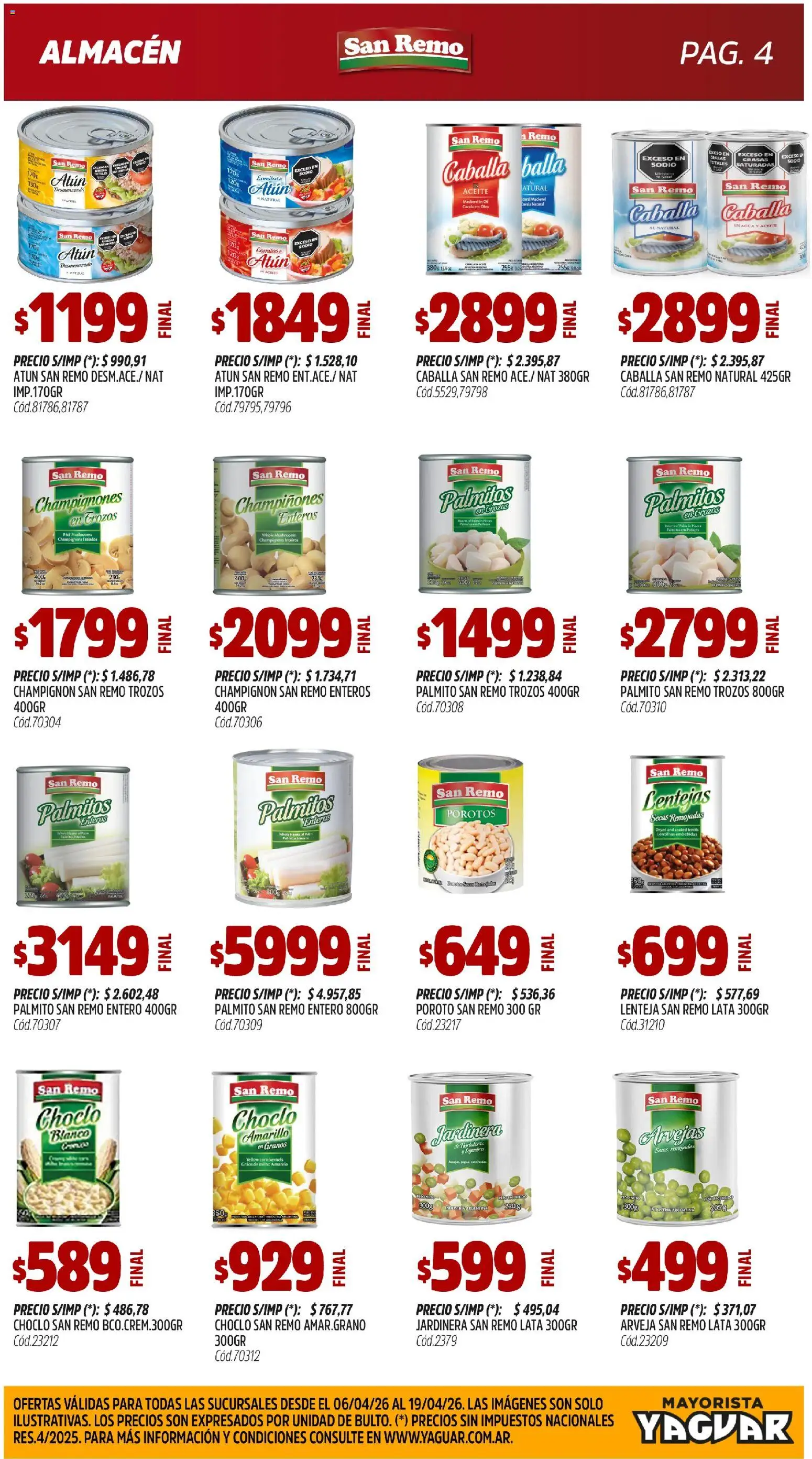 Yaguar - Nuestra calidad, todos los días Buenos Aires │ válido desde el 06.04.2026 | Página: 4