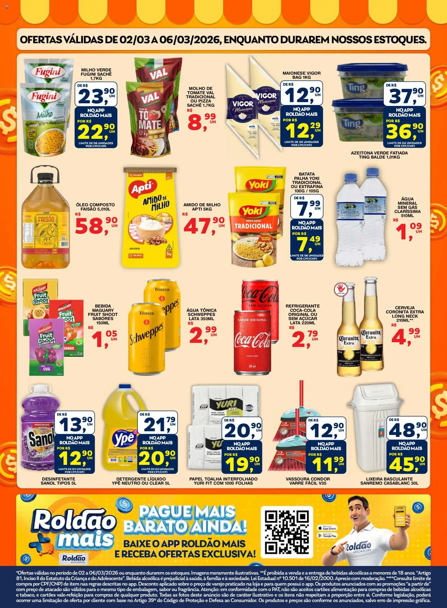Roldão Folheto - válido de 02.03.2026 | Página: 2 | Produtos: Maionese vigor, Bebida, Refrigerante, Vassoura