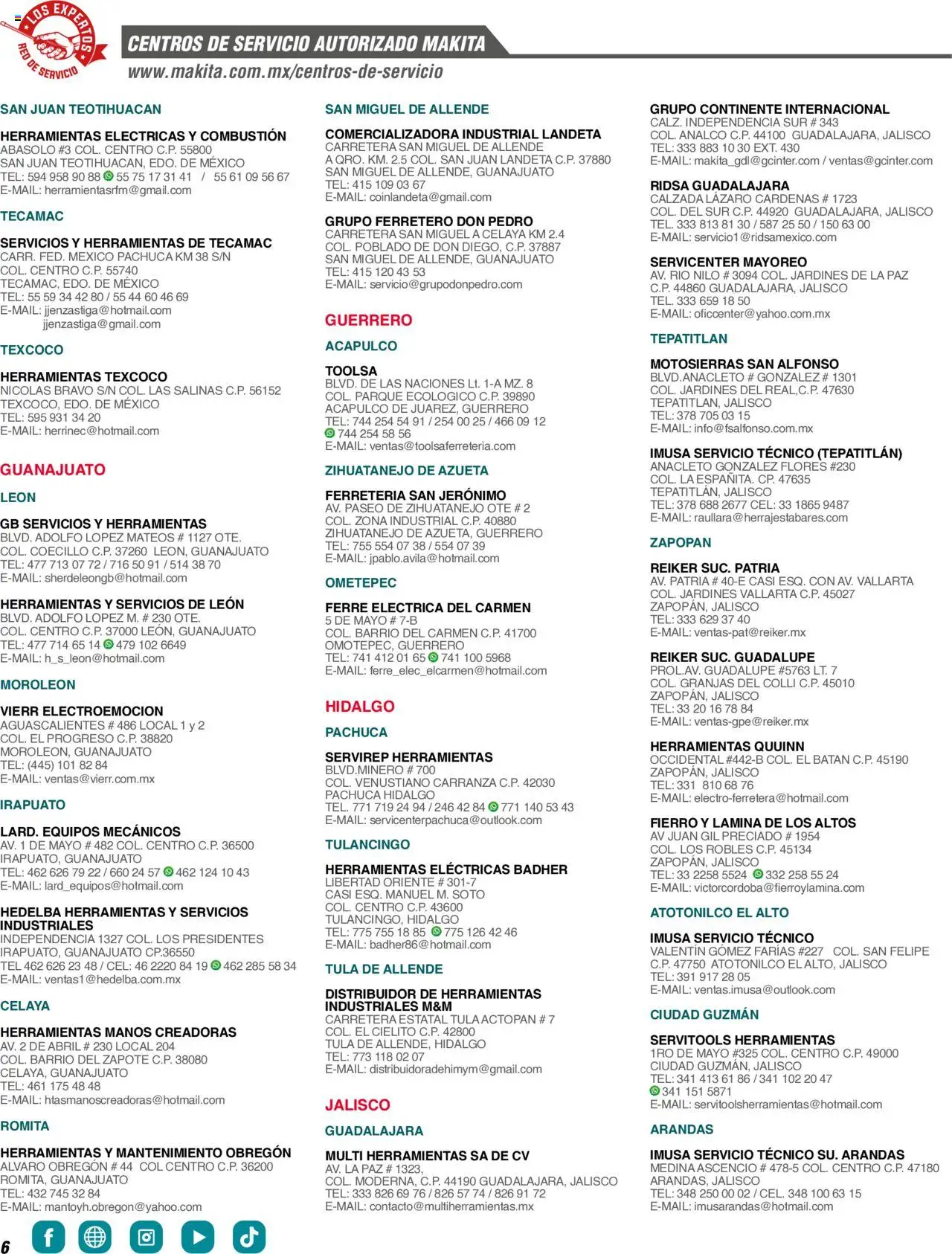 Nuevas ofertas de Makita válidas en toda la República Mexicana desde el 17.04.2024. ¡Encuentra las mejores ofertas en Makita catálogo ! | Página: 6 | Productos: Col