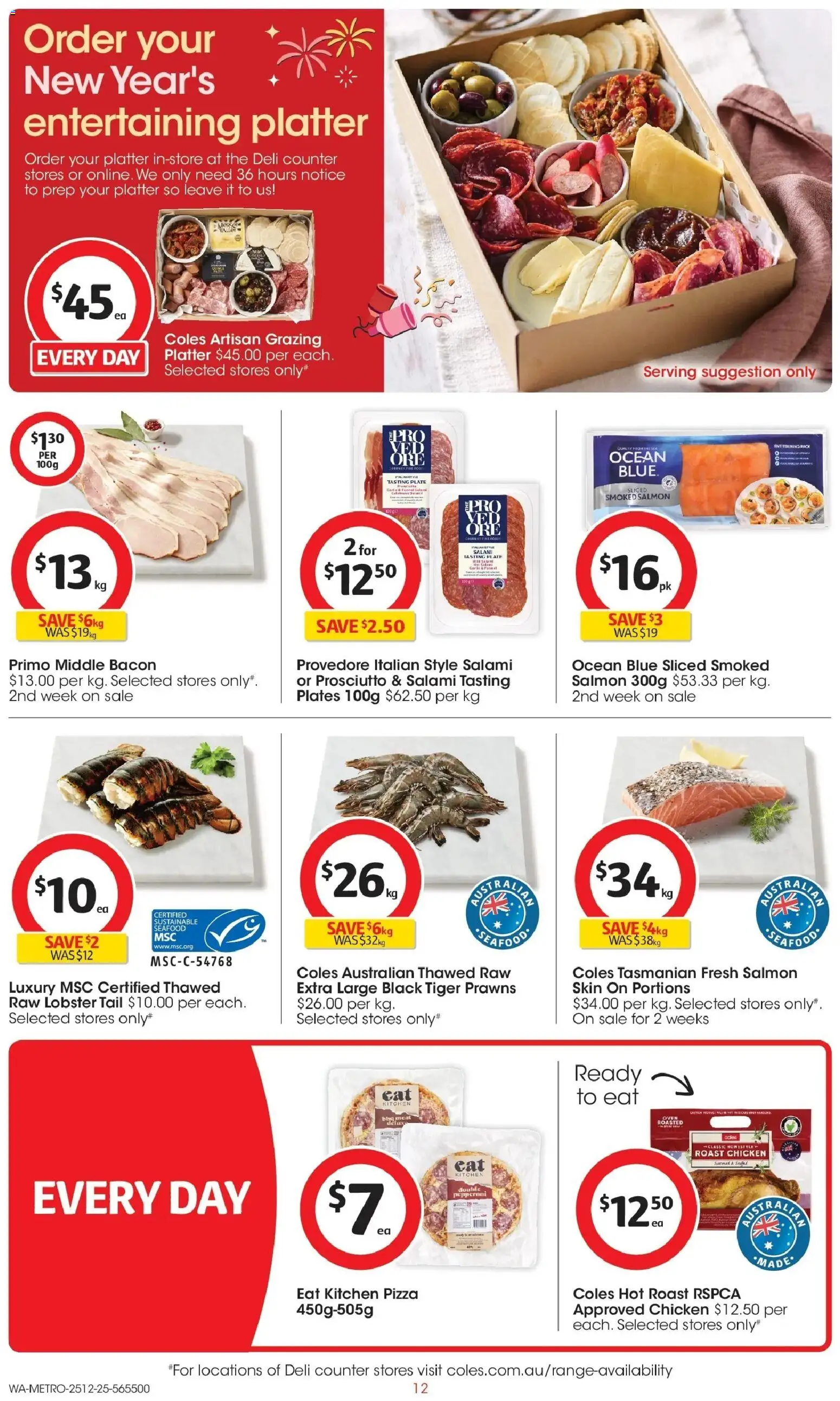 Coles catalogue - valid from 25.12.2025 | Page: 12 | Products: Prawns, Sustainable, Seafood, Oven